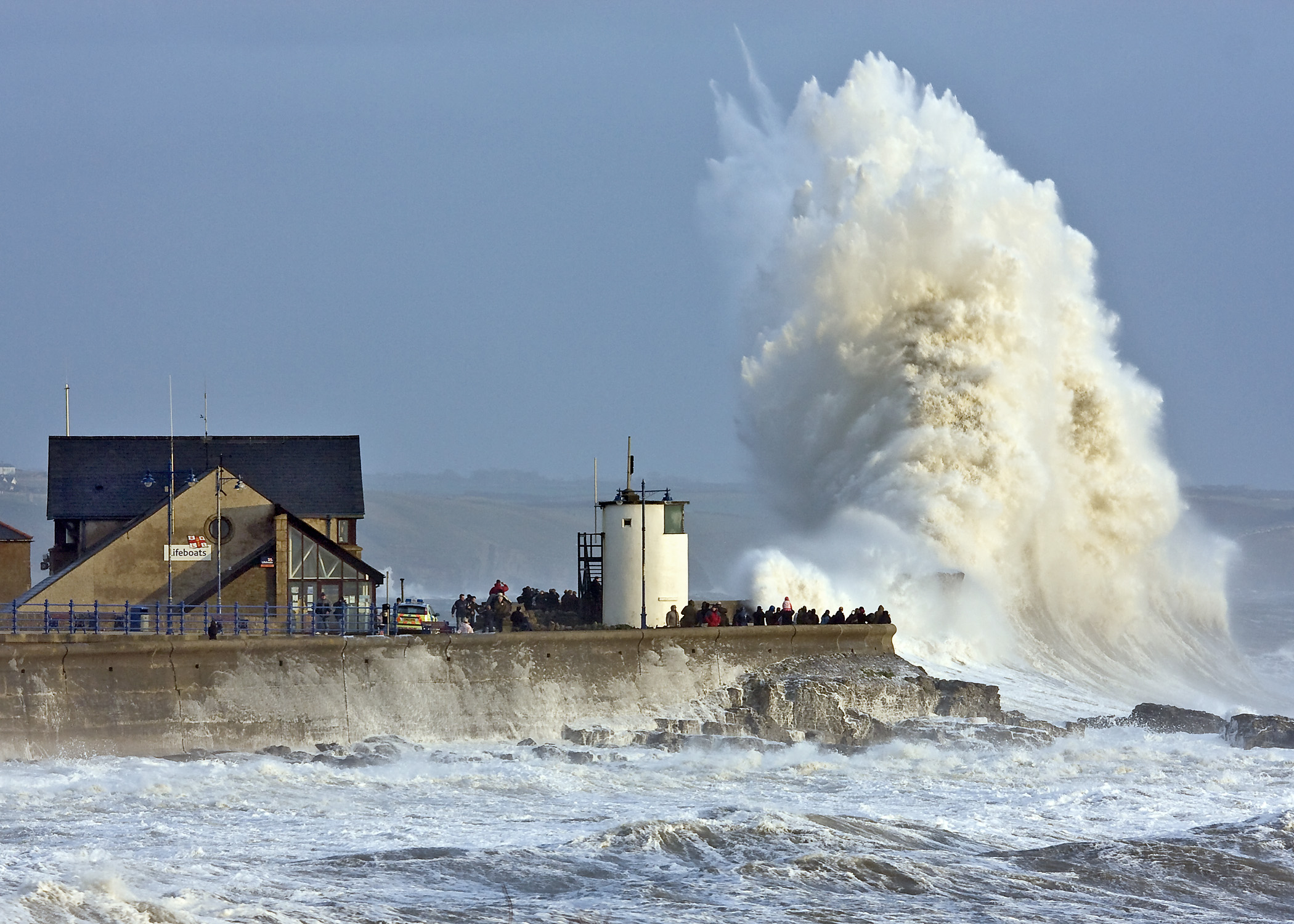 Showing the comparison of the height of waves compared to lifeboat station