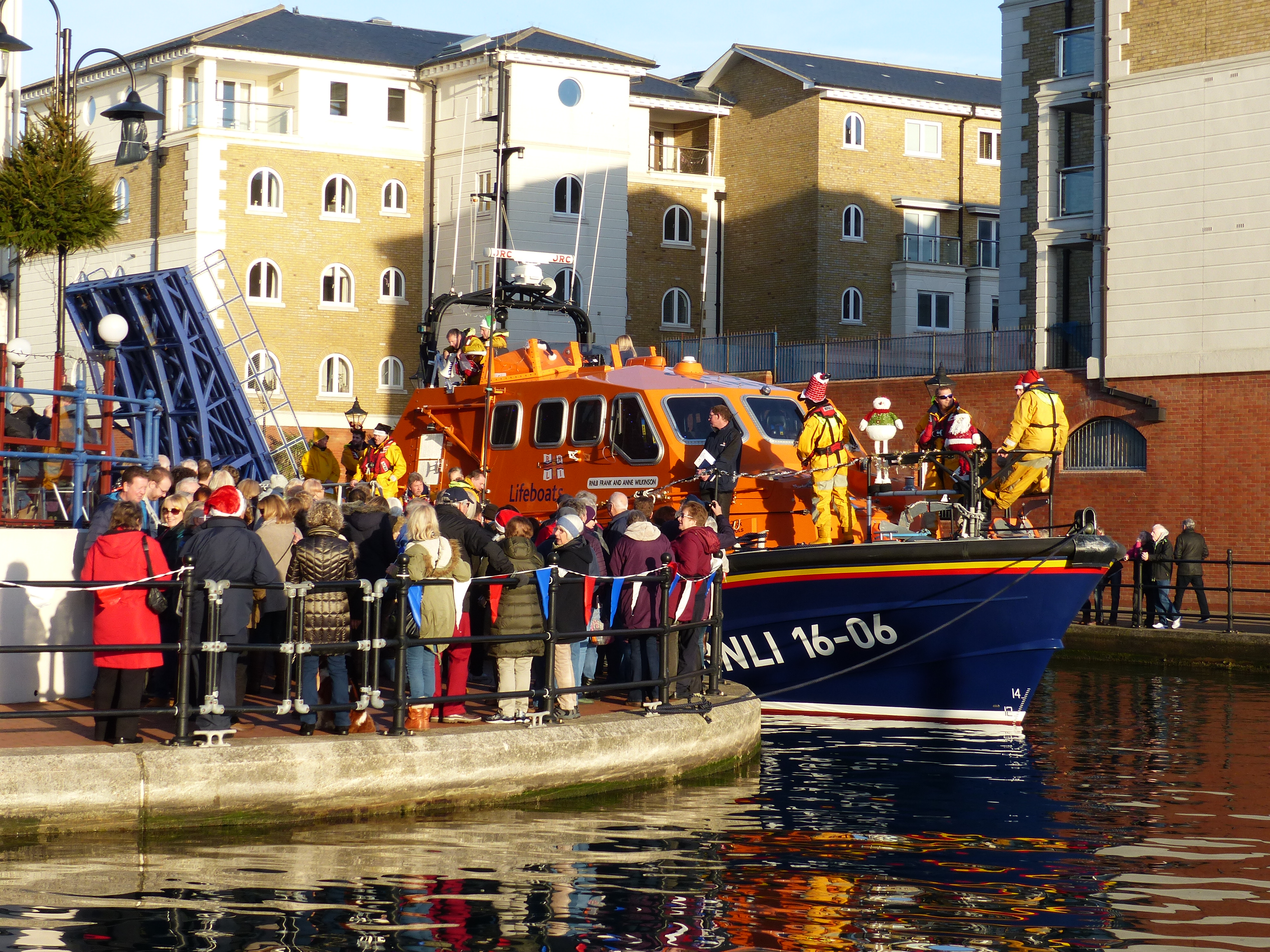 relief lifeboat alongside The Waterfront, Eastbourne