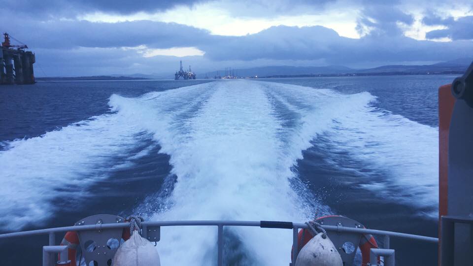Invergordon Lifeboat, making speed up Cromarty Firth