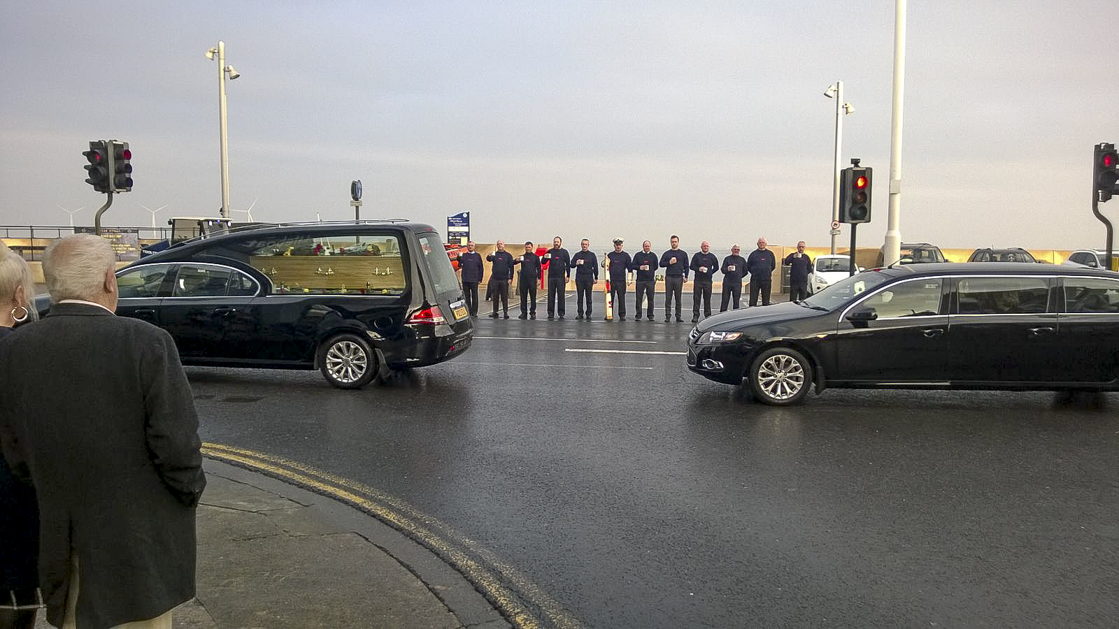 Redcar RNLI crew raise a cup to former boathouse attendant Stan Layton
