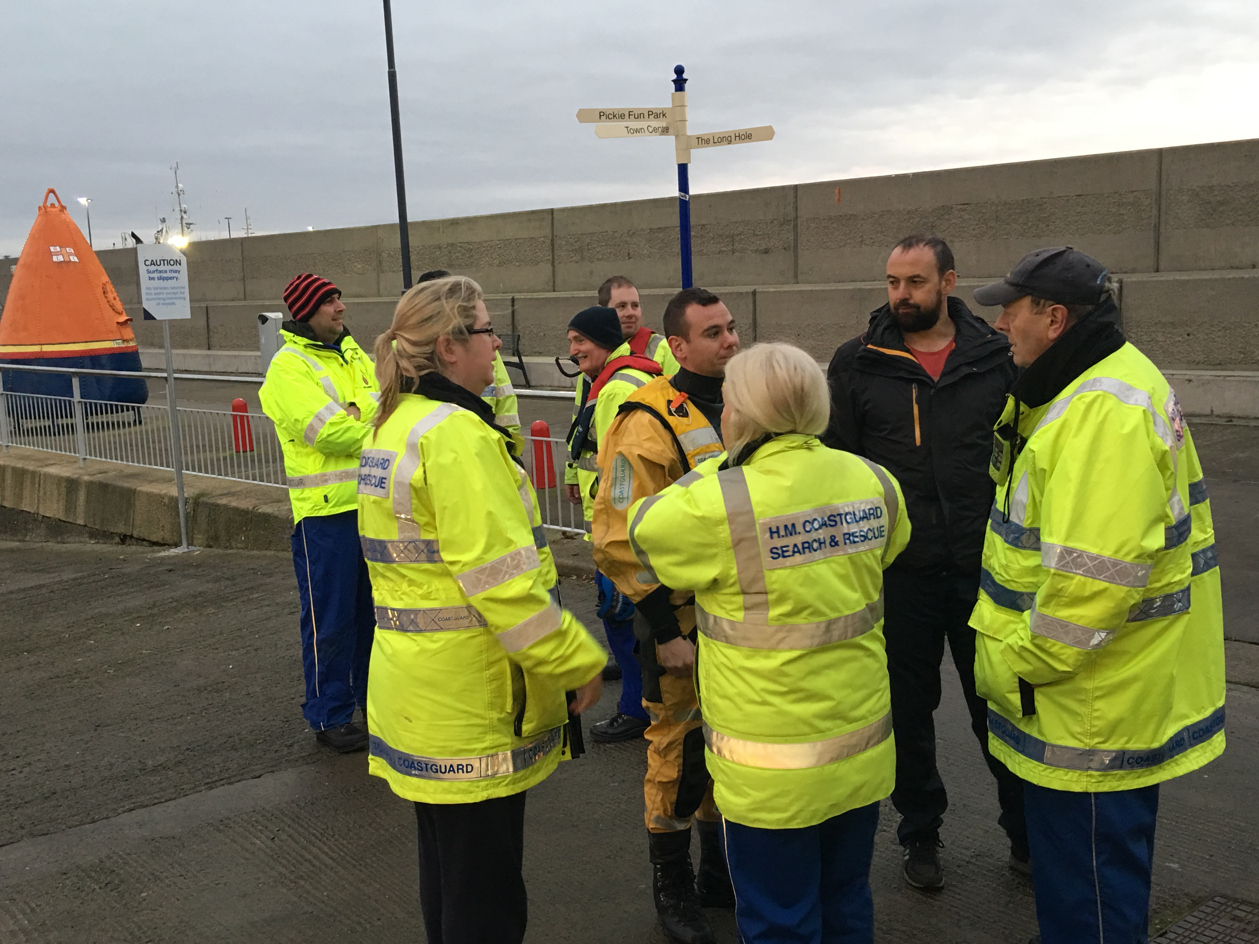The scene at Bangor lifeboat station