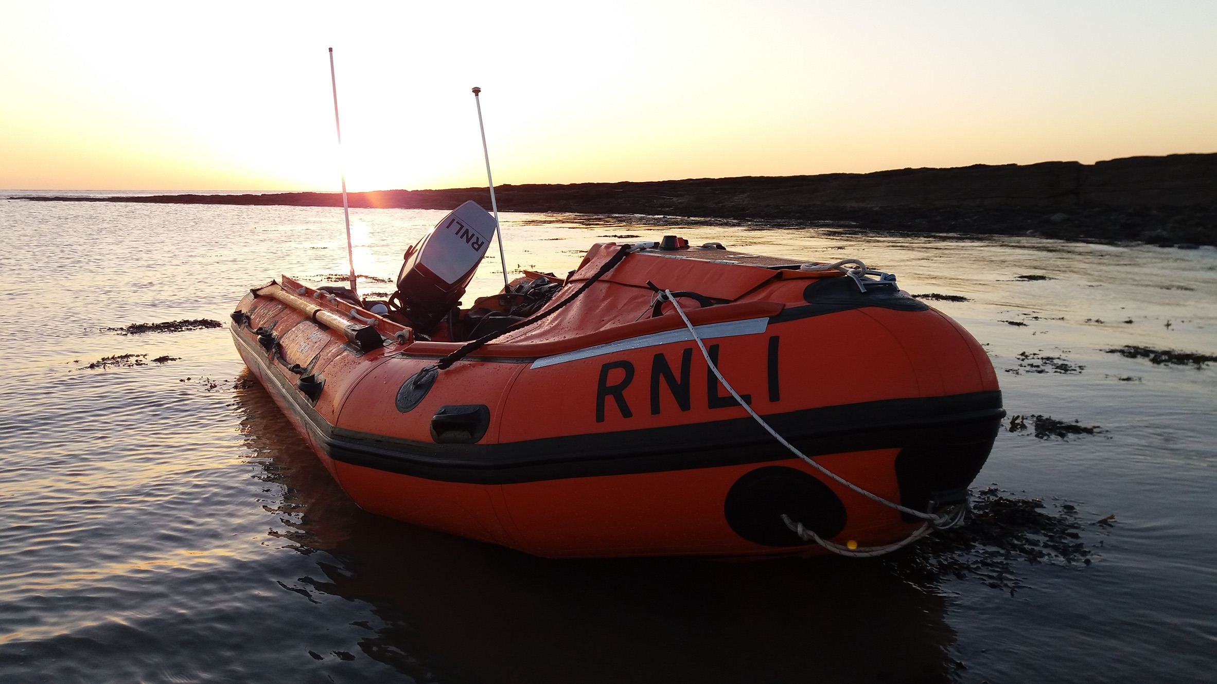 D class lifeboat in winter sunshine 