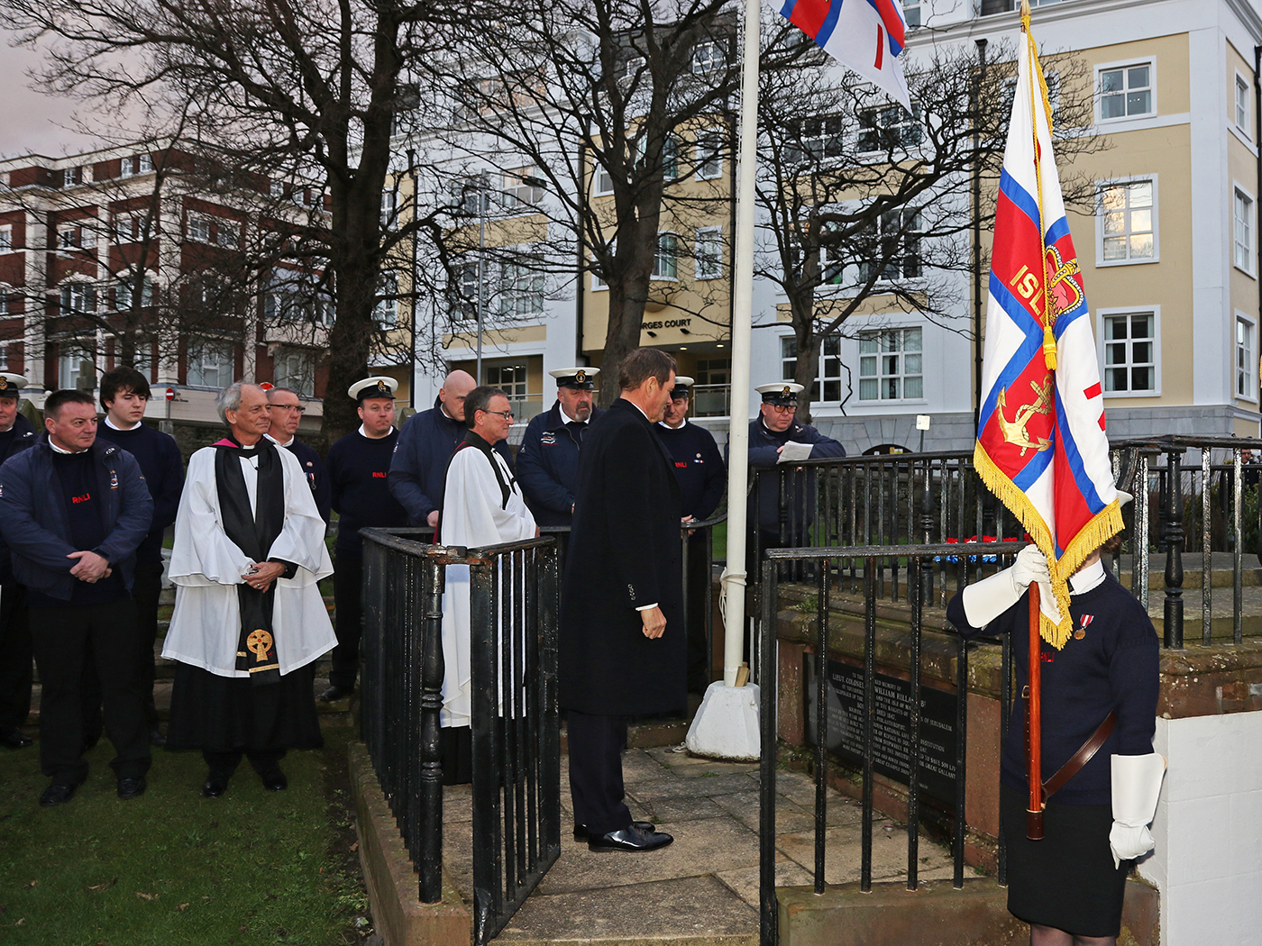 His Excellency the Lieutenant Governor Mr. Adam Wood laying the wreath at the 2016 service