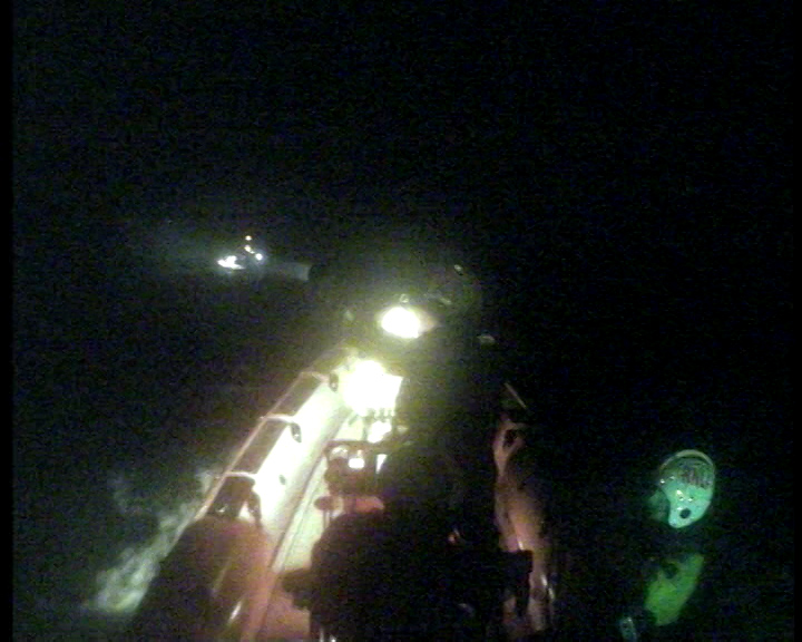 Redcar RNLI lifeboat approaches a broken down fishing boat on 31 December 2016