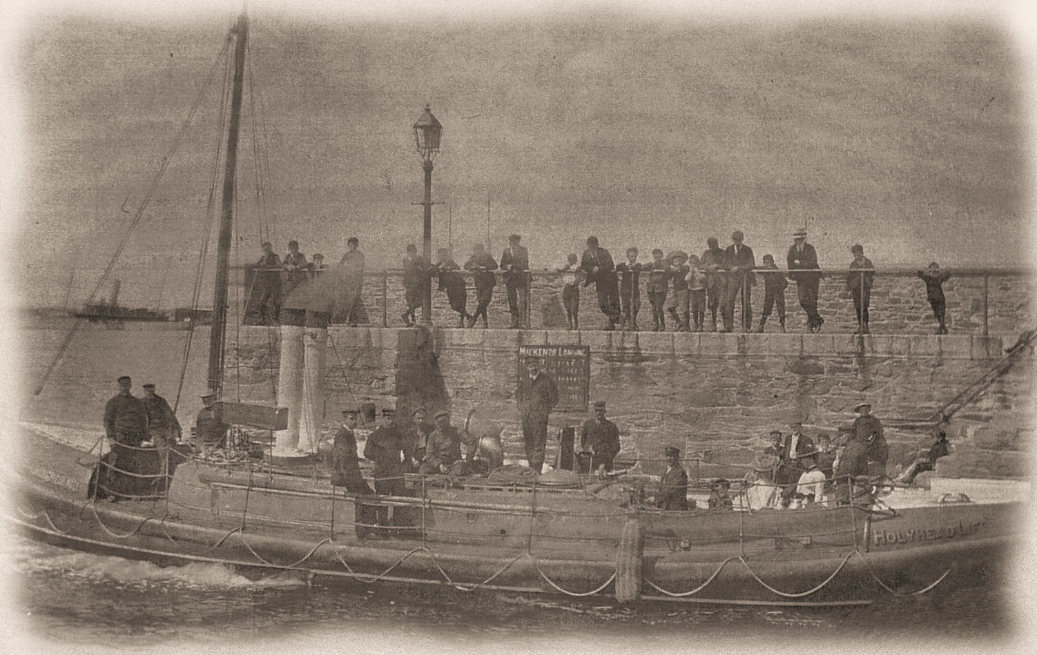 'Duke of Northumberland' steam-powered lifeboat, at the Mackenzie Pier, Holyhead