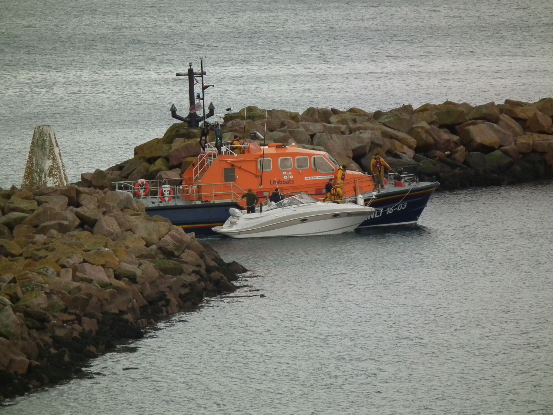 Pleasure craft entering marina