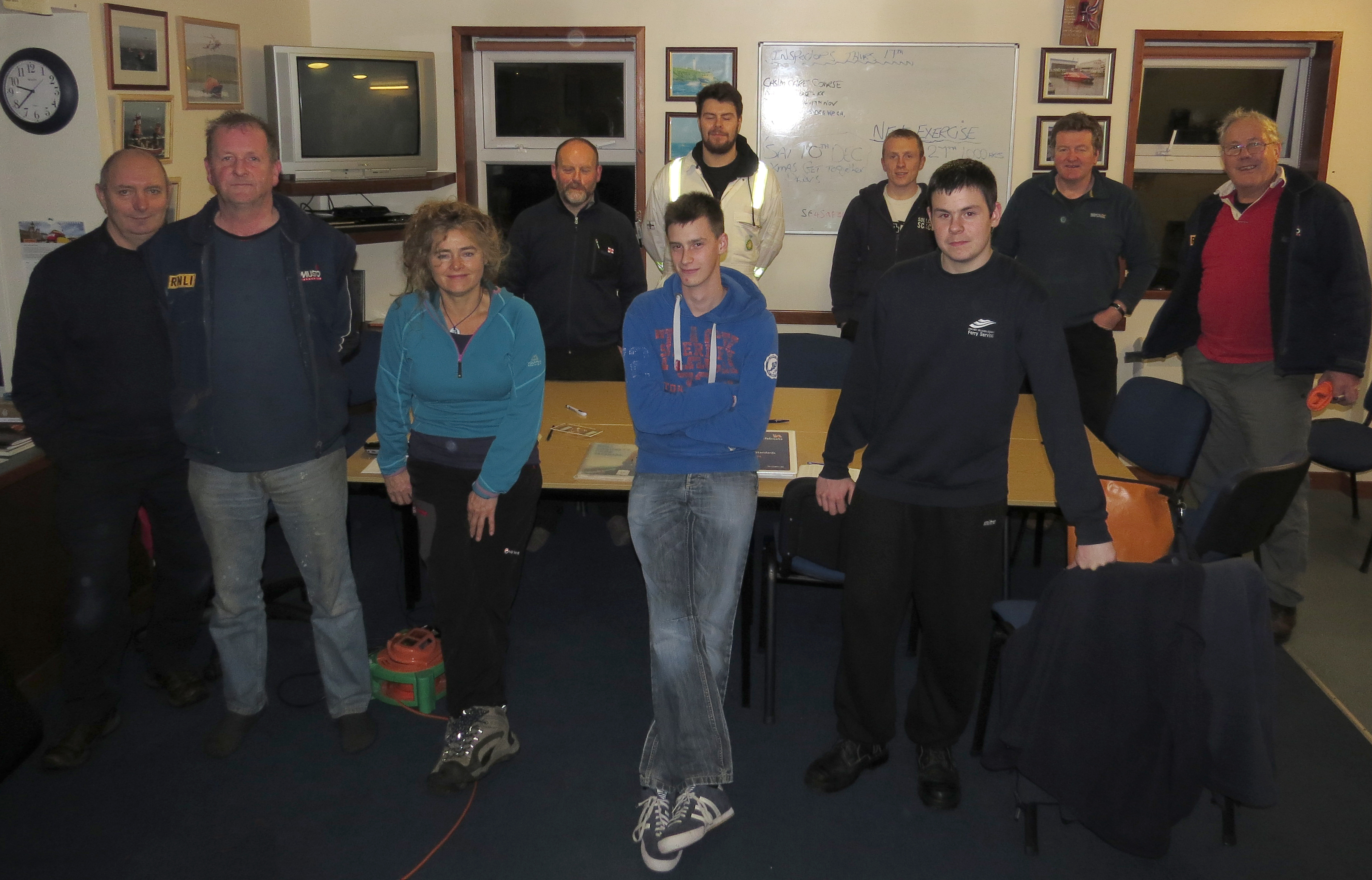  RNLI Casualty Care Course successfully completed by members of Longhope lifeboat with instructor Paul Castle (far left)