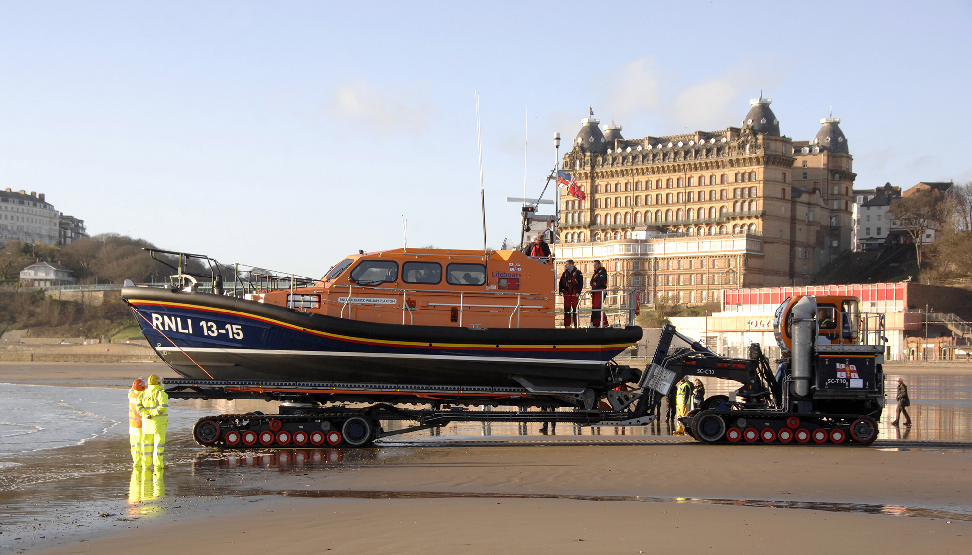 Scarborough RNLI lifeboat and launch and recovery system