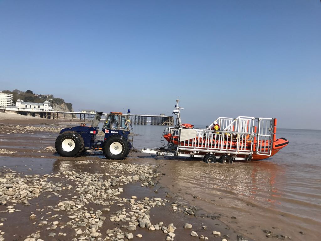 Penarth's Atlantic Class lifeboat on service. 