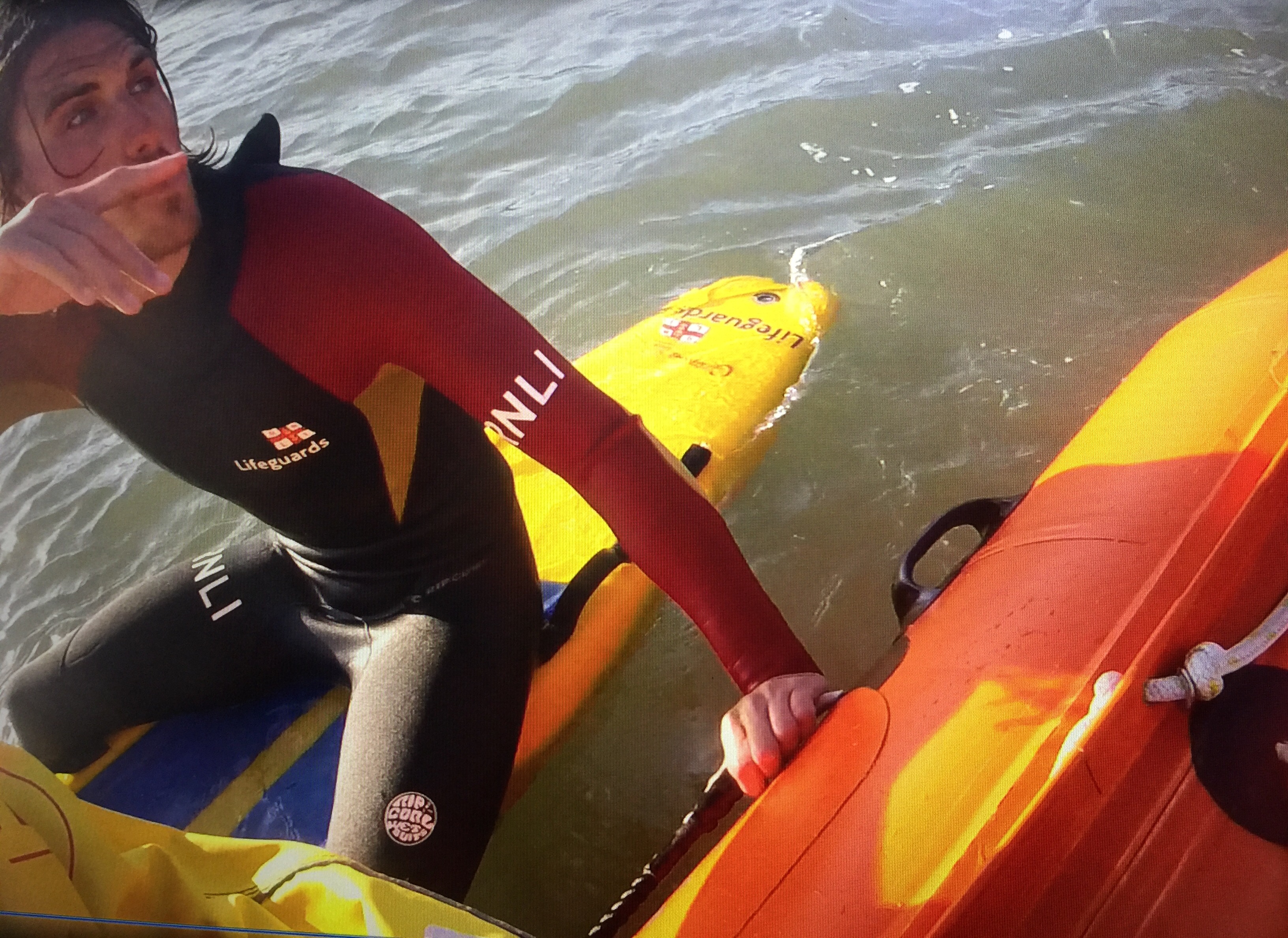 Rescue of Kayaker at Three Cliffs Bay