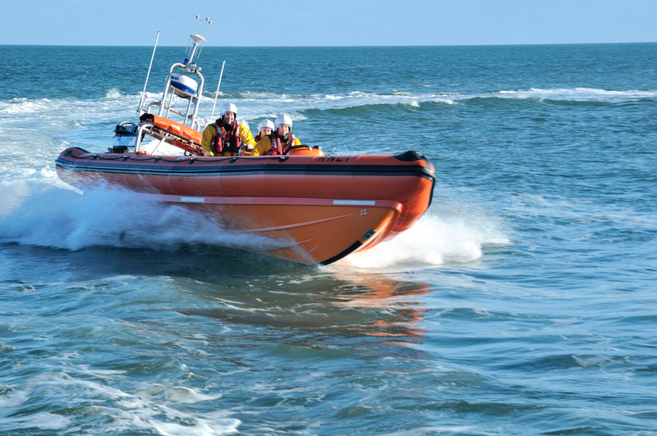 Staithes' new lifeboat Sheila &amp; Dennis Tongue III at sea