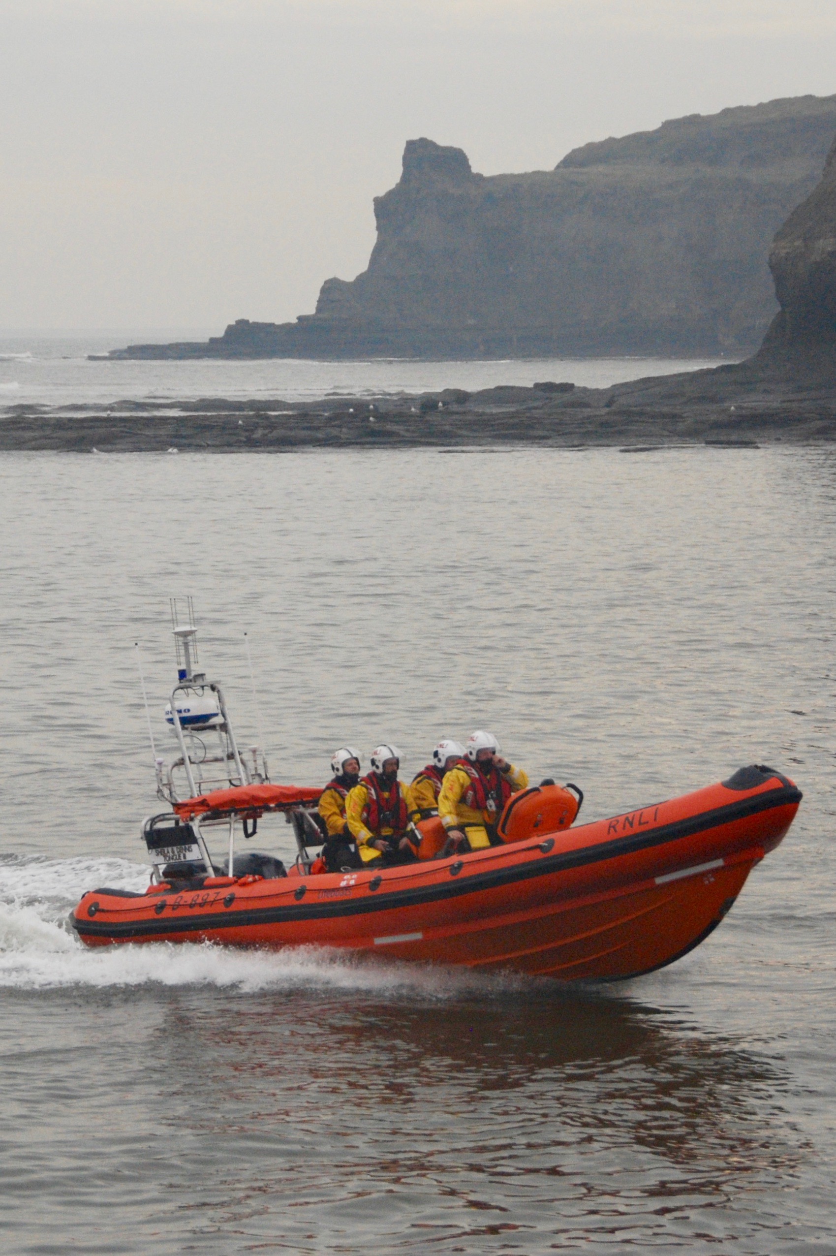 Staithes' new lifeboat Sheila &amp; Dennis Tongue III at sea
