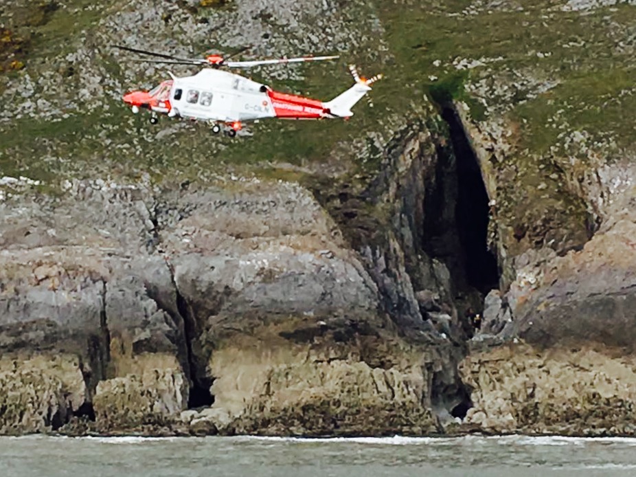 Rescue of climber at Pennard