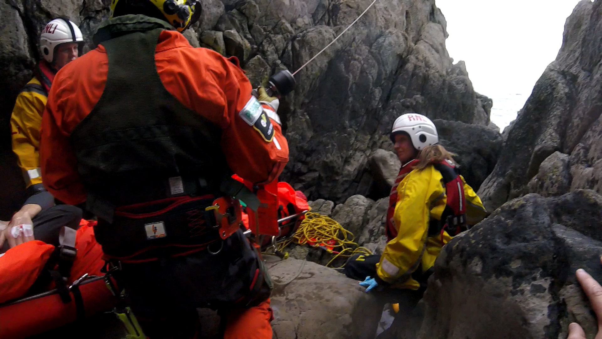 Mumbles lifeboat crew await helicopter lift after climber falls on Gower