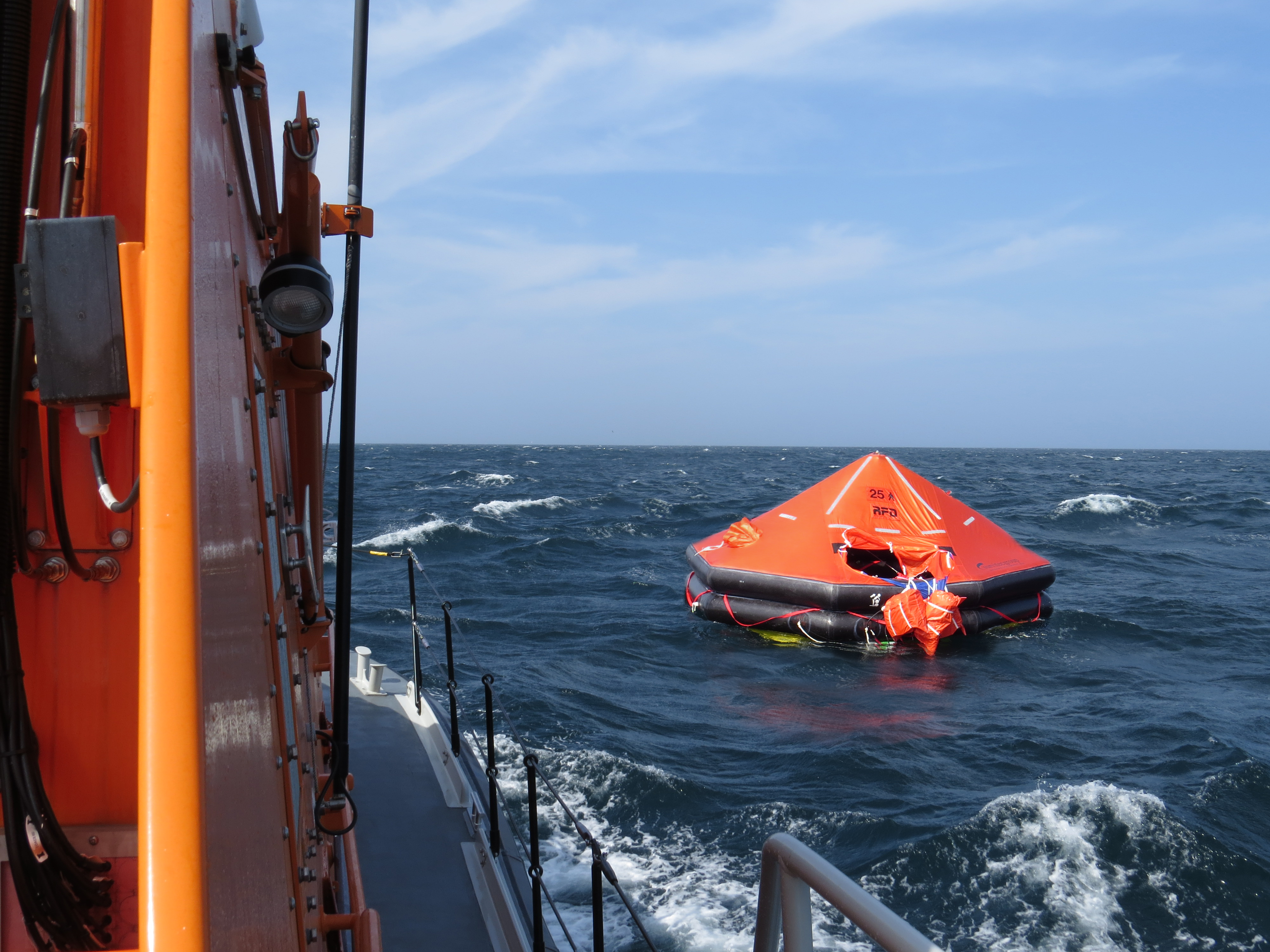 RNLI Longhope lifeboat locates lost liferaft adrift in the Pentland Firth