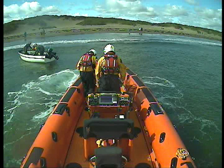 The casualty vessel arrives safely on the beach