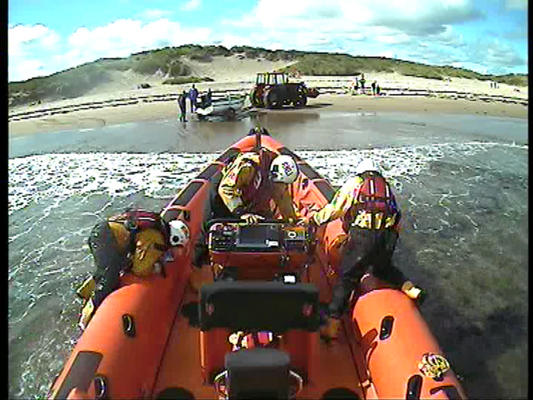 Lifeboat crew prepare for the journey south to Newbiggin