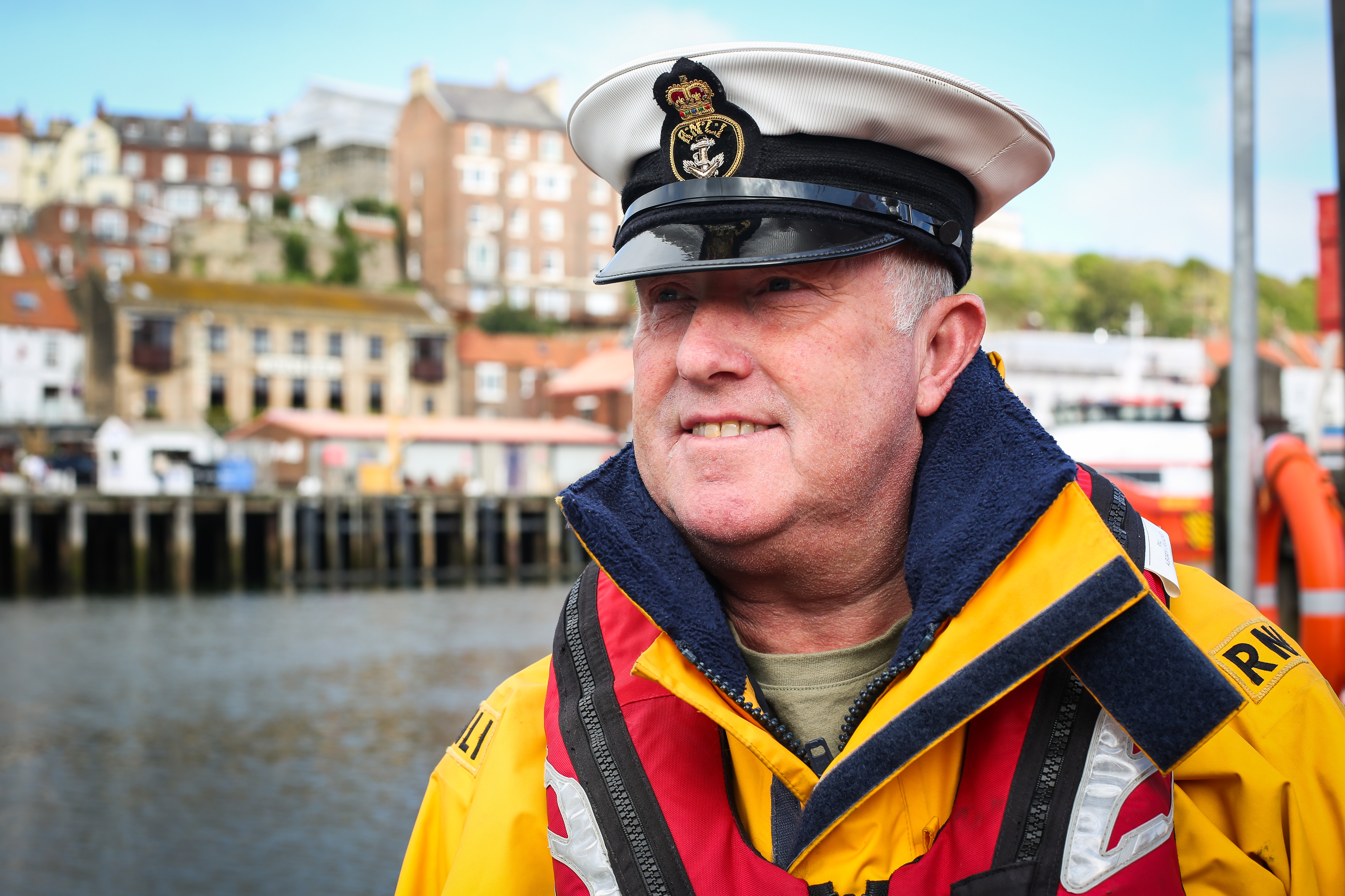 Retiring Coxswain Mike Russell from Whitby RNLI