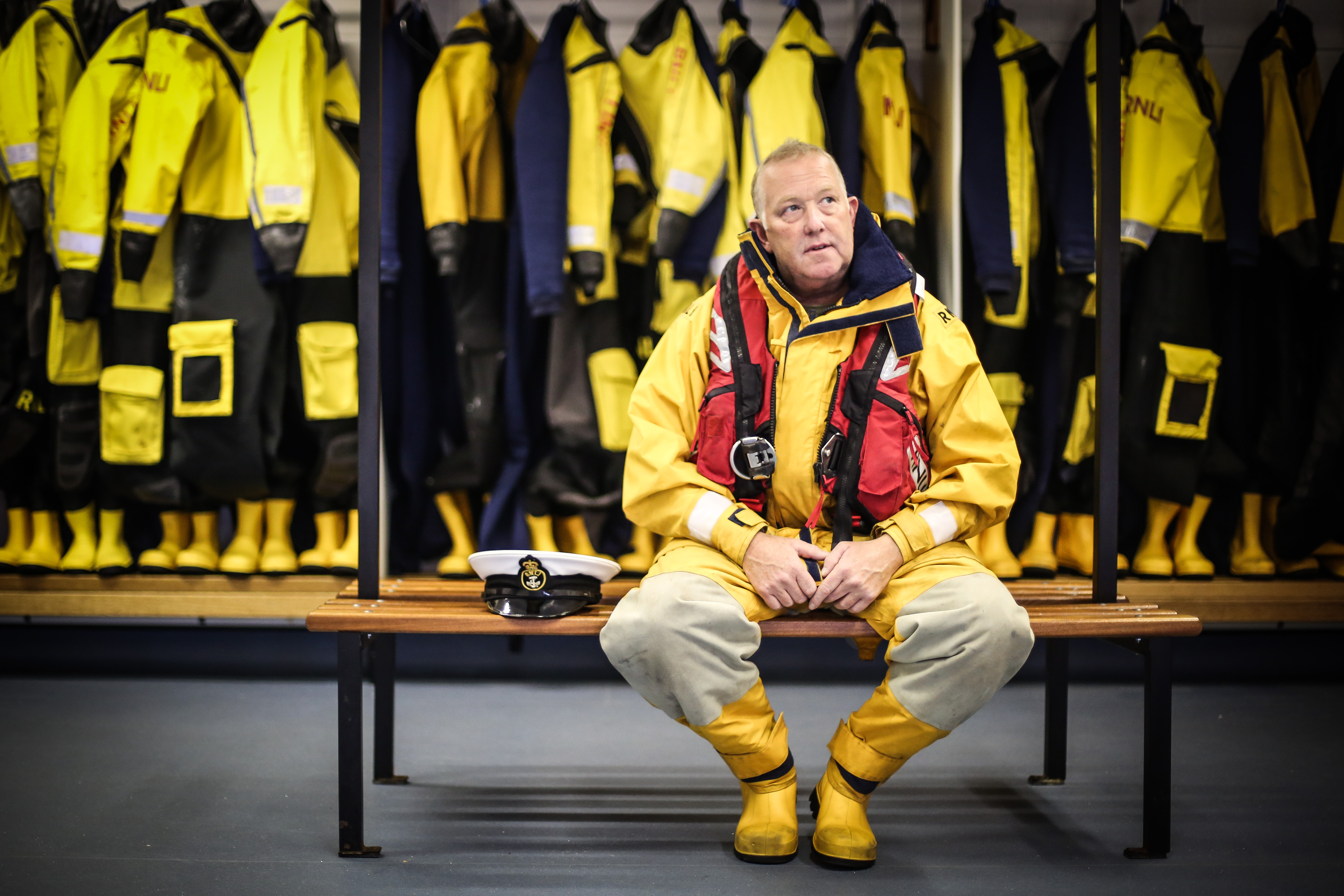 Retiring Coxswain Mike Russell from Whitby RNLI