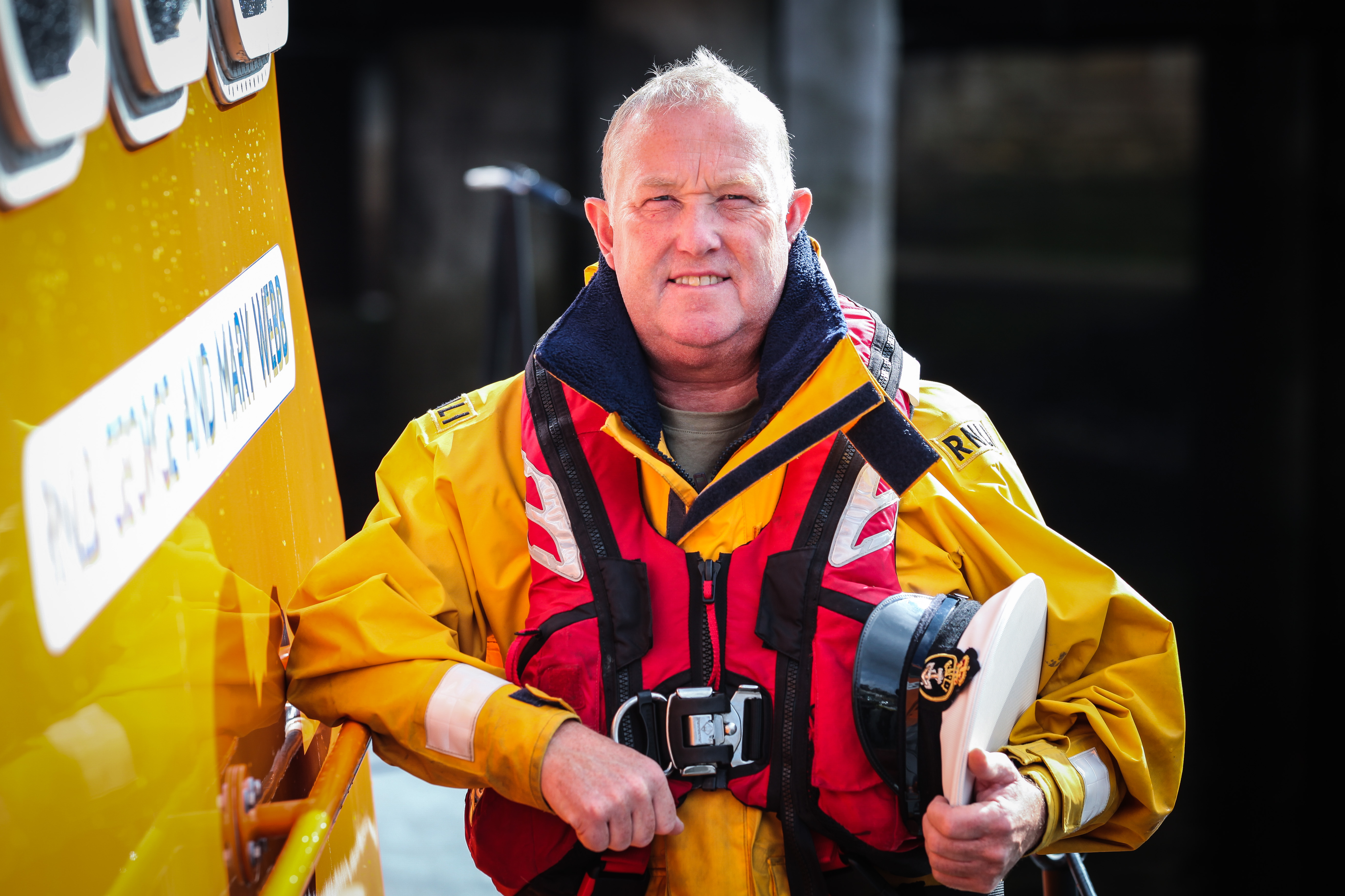 Retiring Coxswain Mike Russell from Whitby RNLI