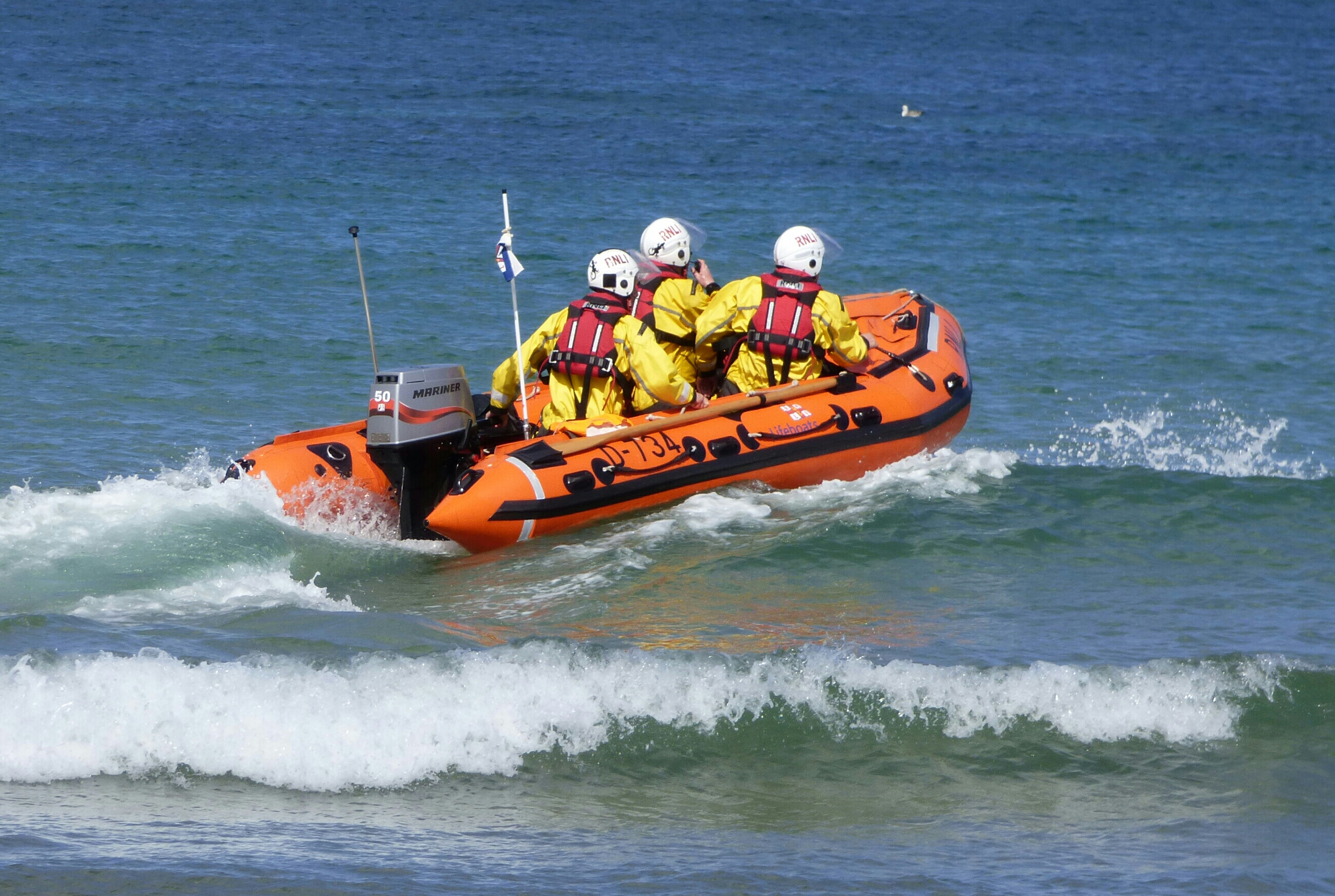 Cromer's inshore lifeboat George and Muriel heading out to sea