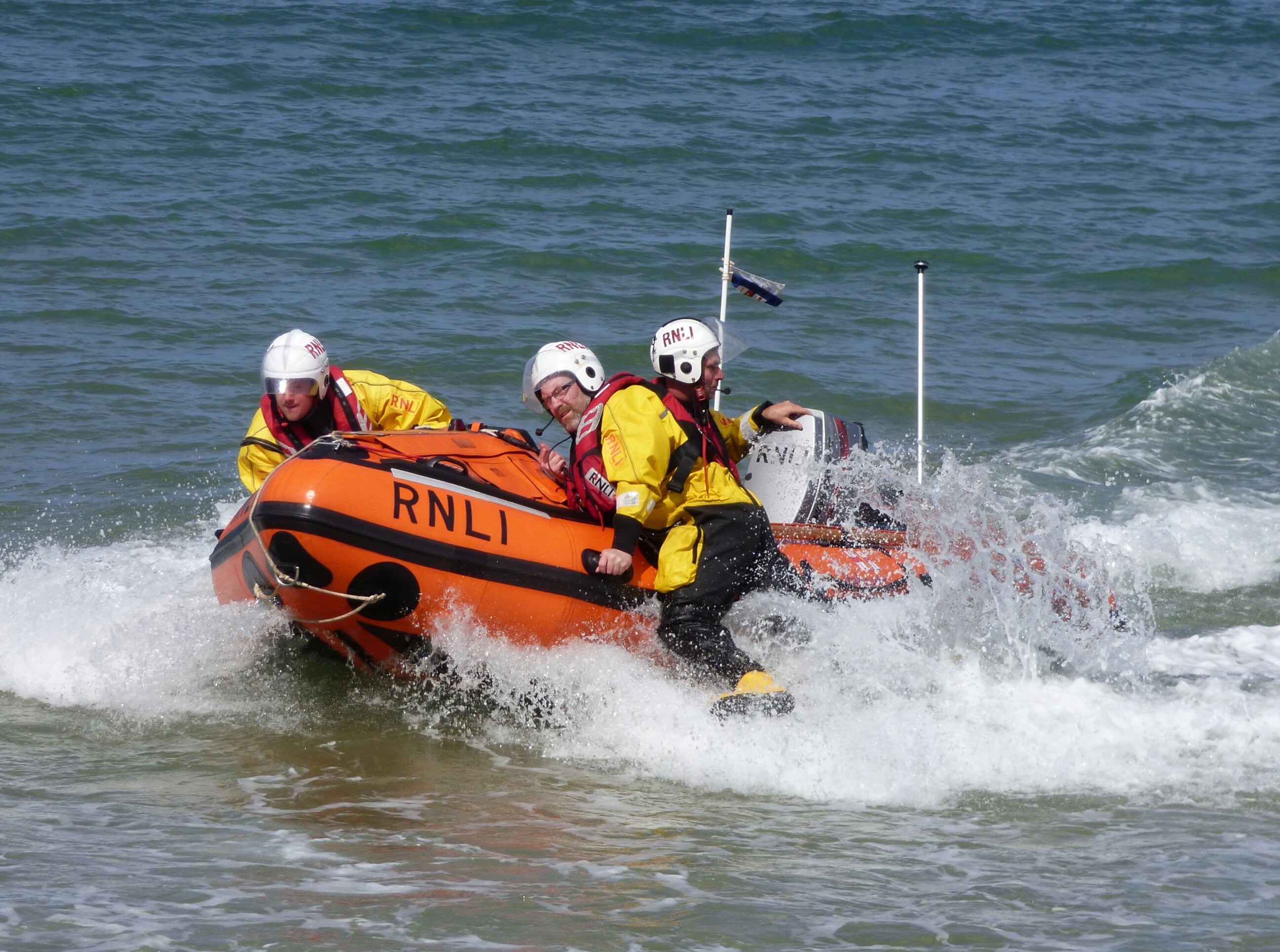 Cromer's inshore lifeboat George and Muriel returning to shore after its call out
