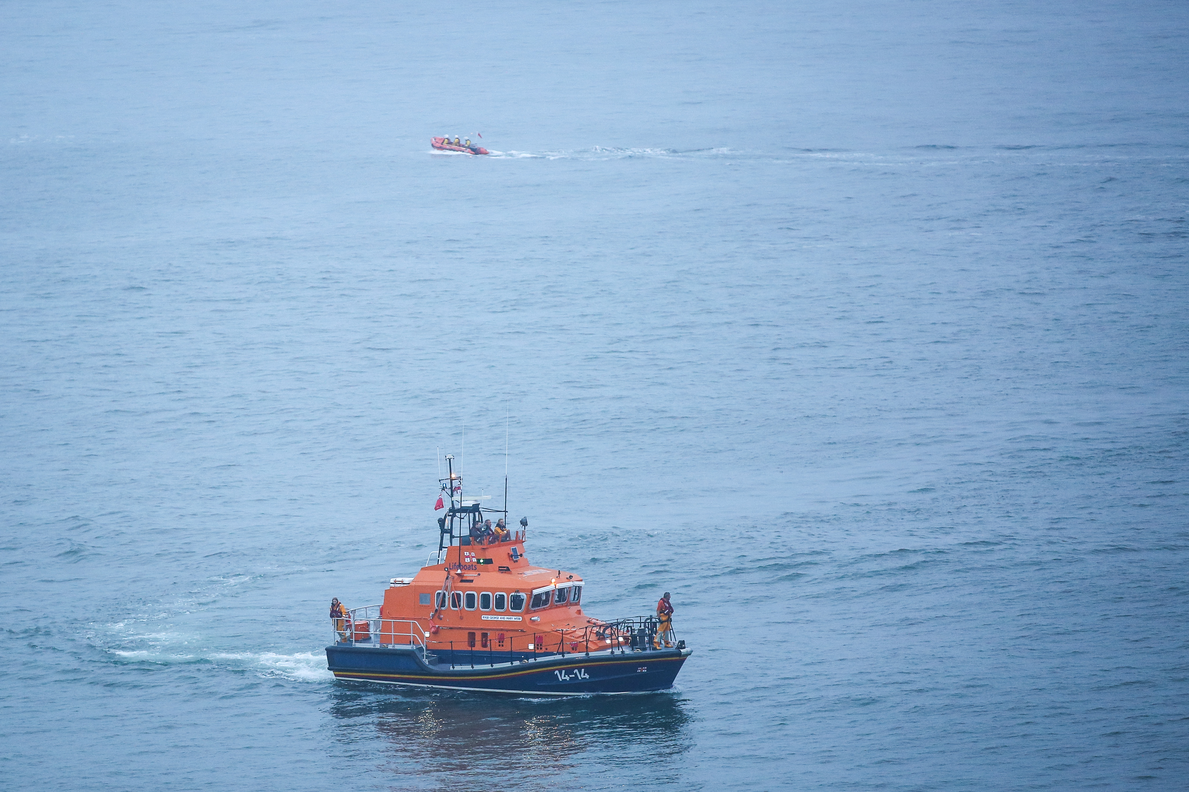 Whitby's all-weather and inshore lifeboats conducting the search