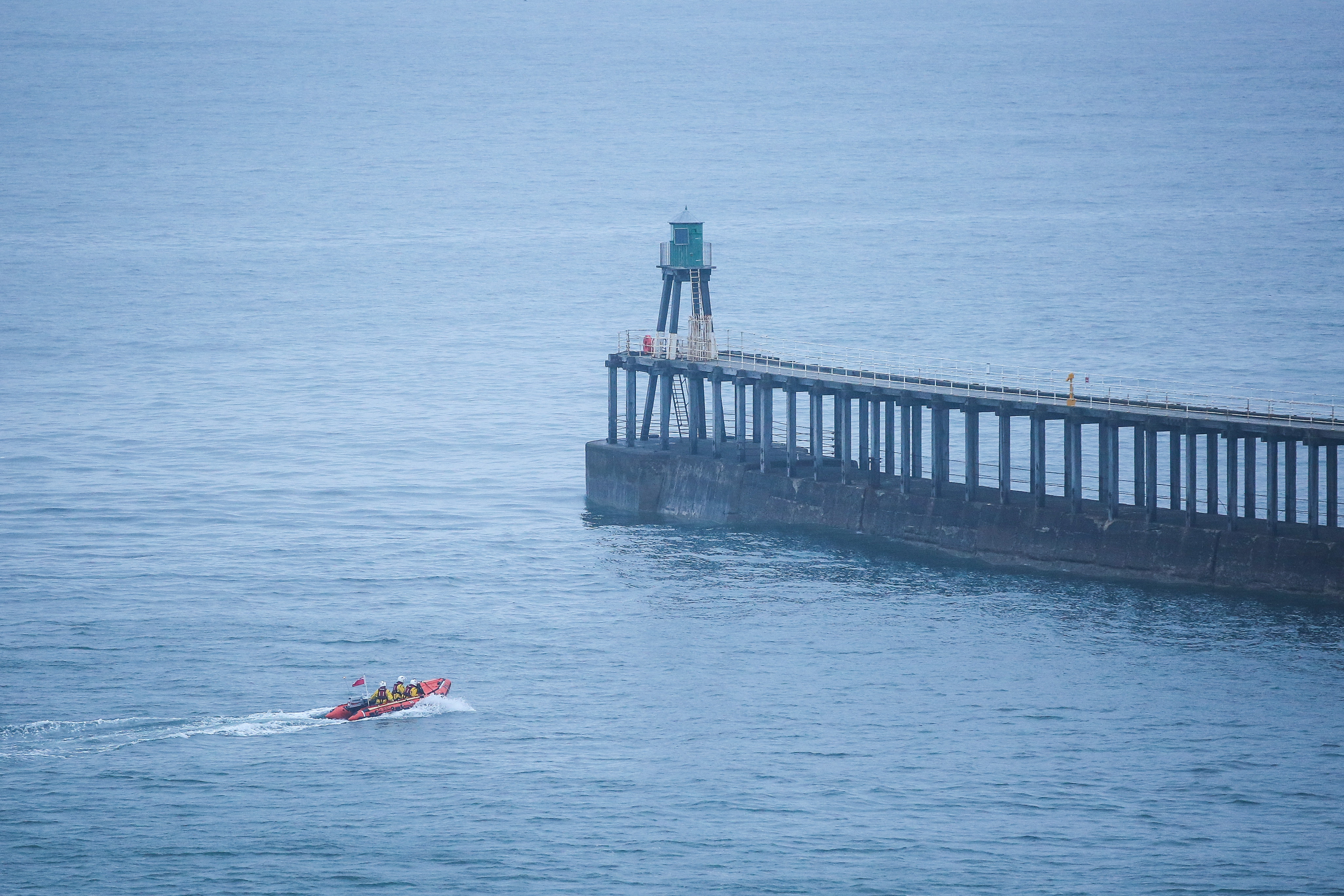 Whitby's inshore lifeboat conducting the search