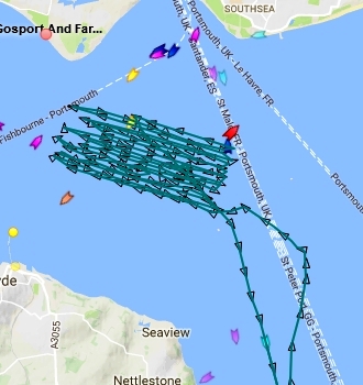 AIS track of RNLB Feank and Anne Wilkinson