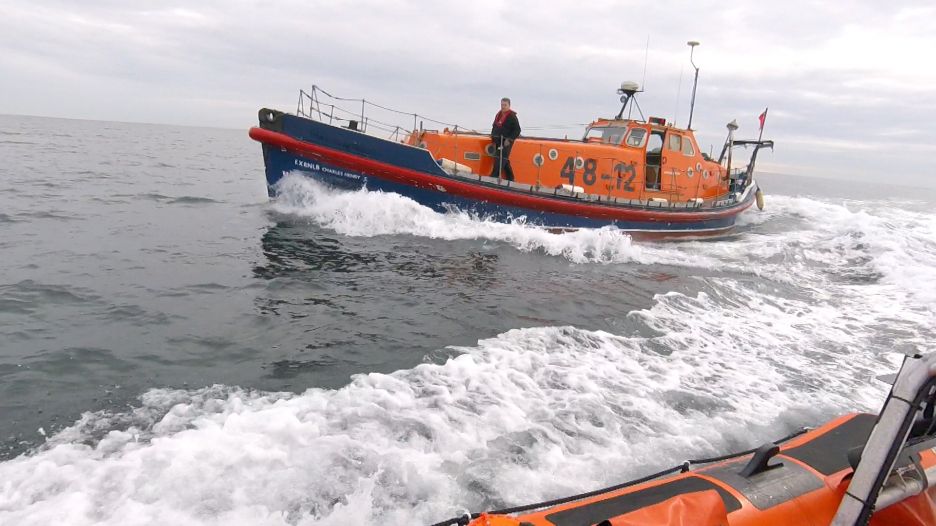 Former RNLI lifeboat Charles Henry meets the Redcar lifeboat