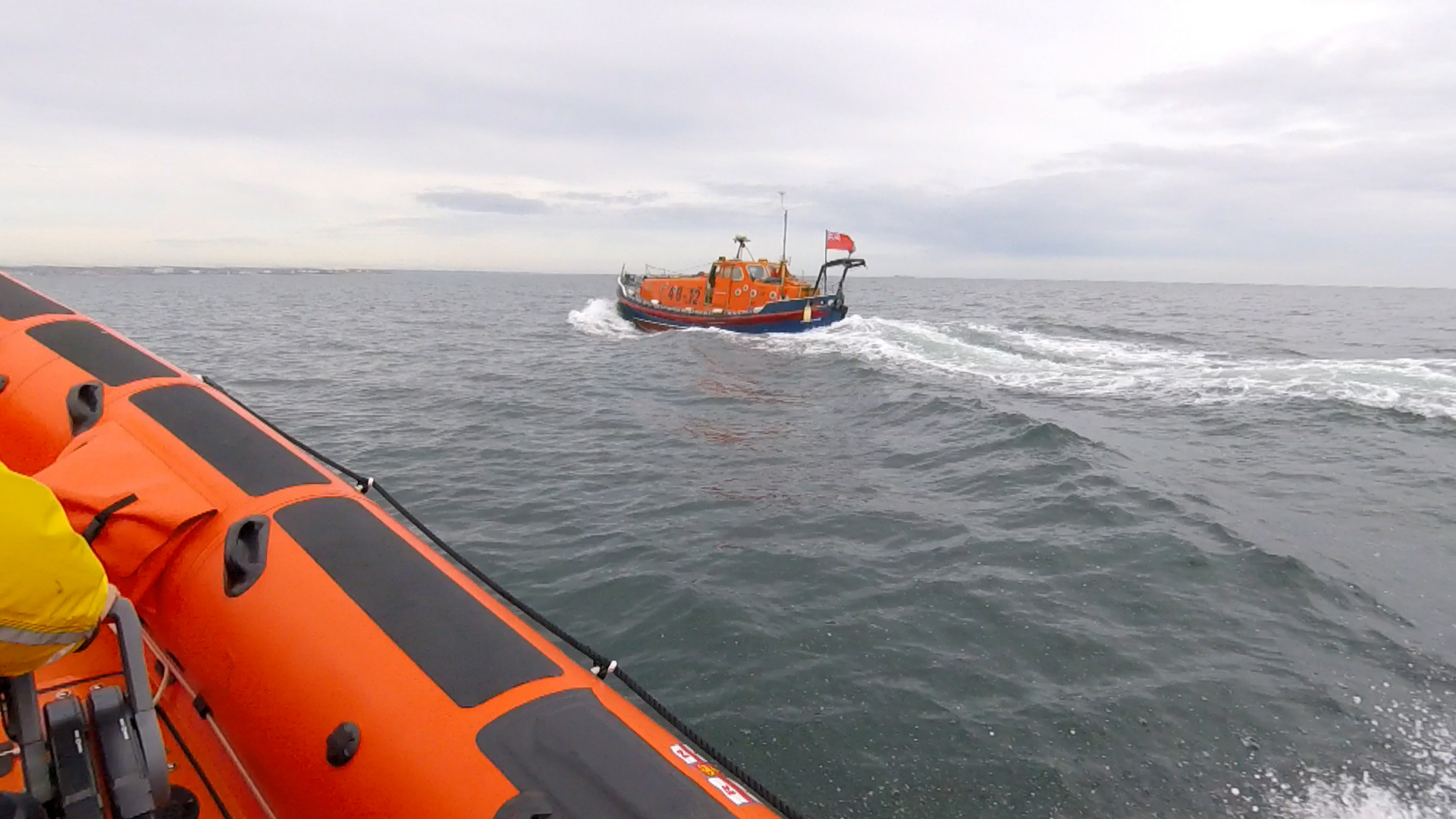 Former RNLI lifeboat Charles Henry meets the Redcar lifeboat