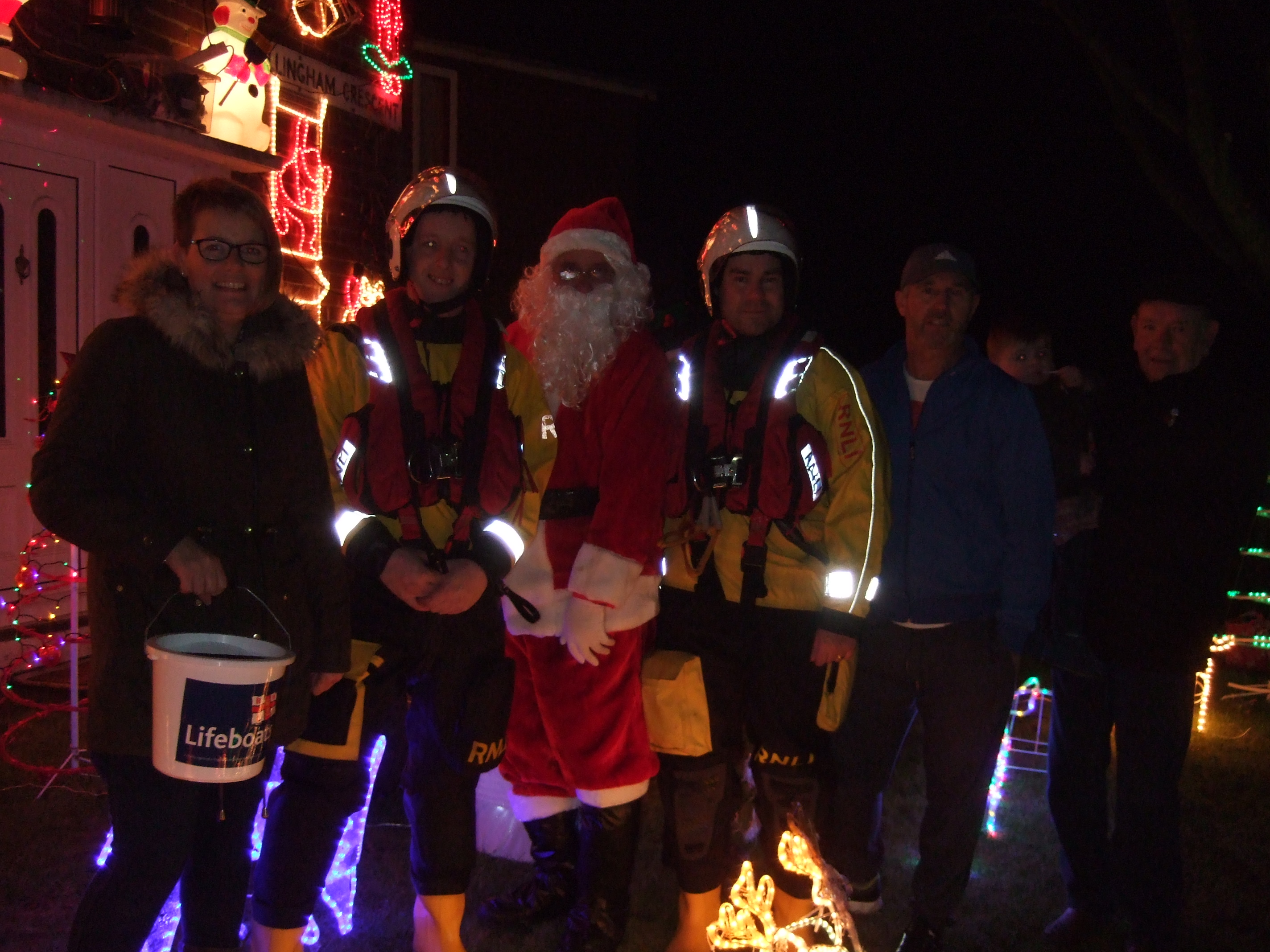 Volunteers from Newbiggin join Santa, Mark and Mark's family