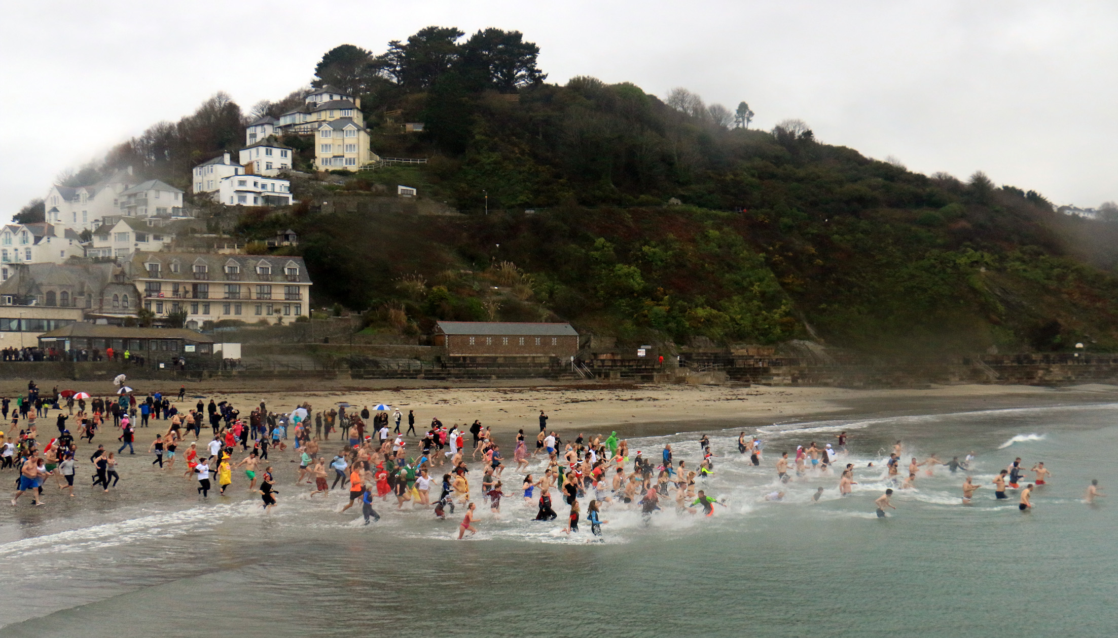 Looe RNLI New Years Day Dip on 1 January 2017