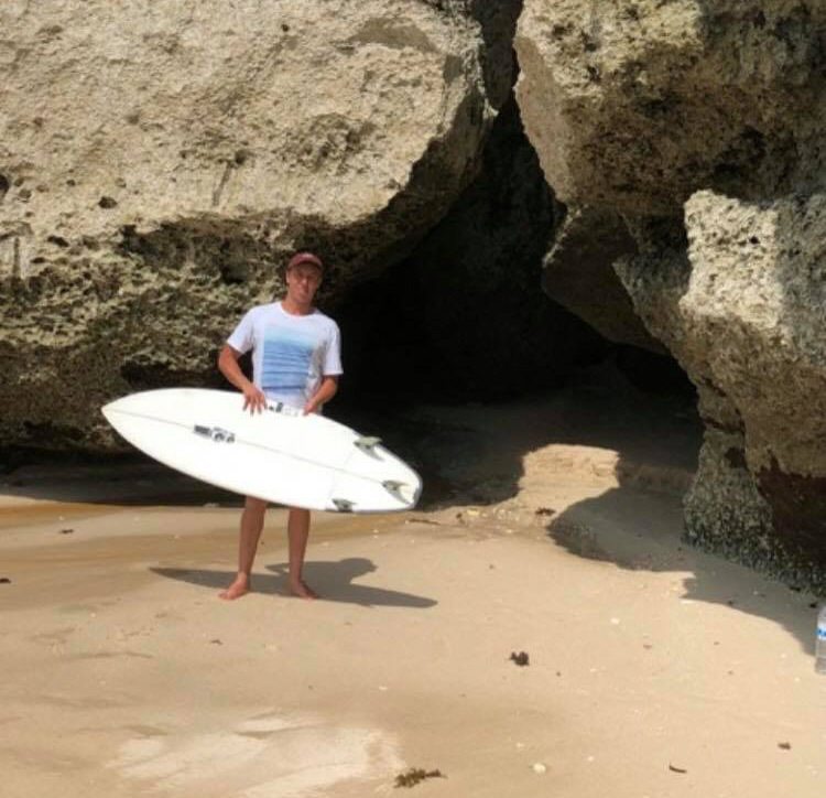 Nathan Elms at the cave where he rescued six people