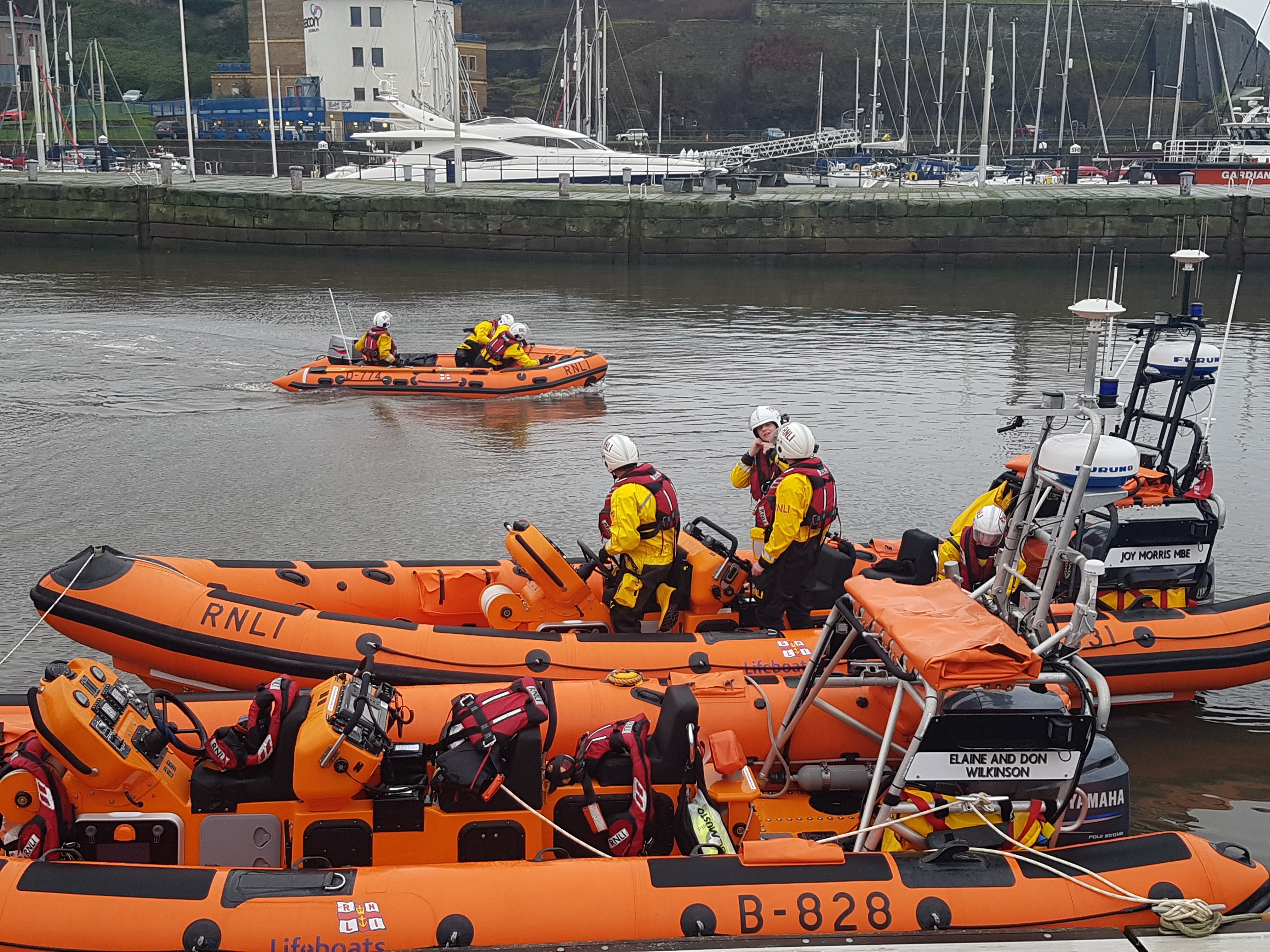St Bees Atlantic 85 getting ready to leave with Workingtons D class already on their way