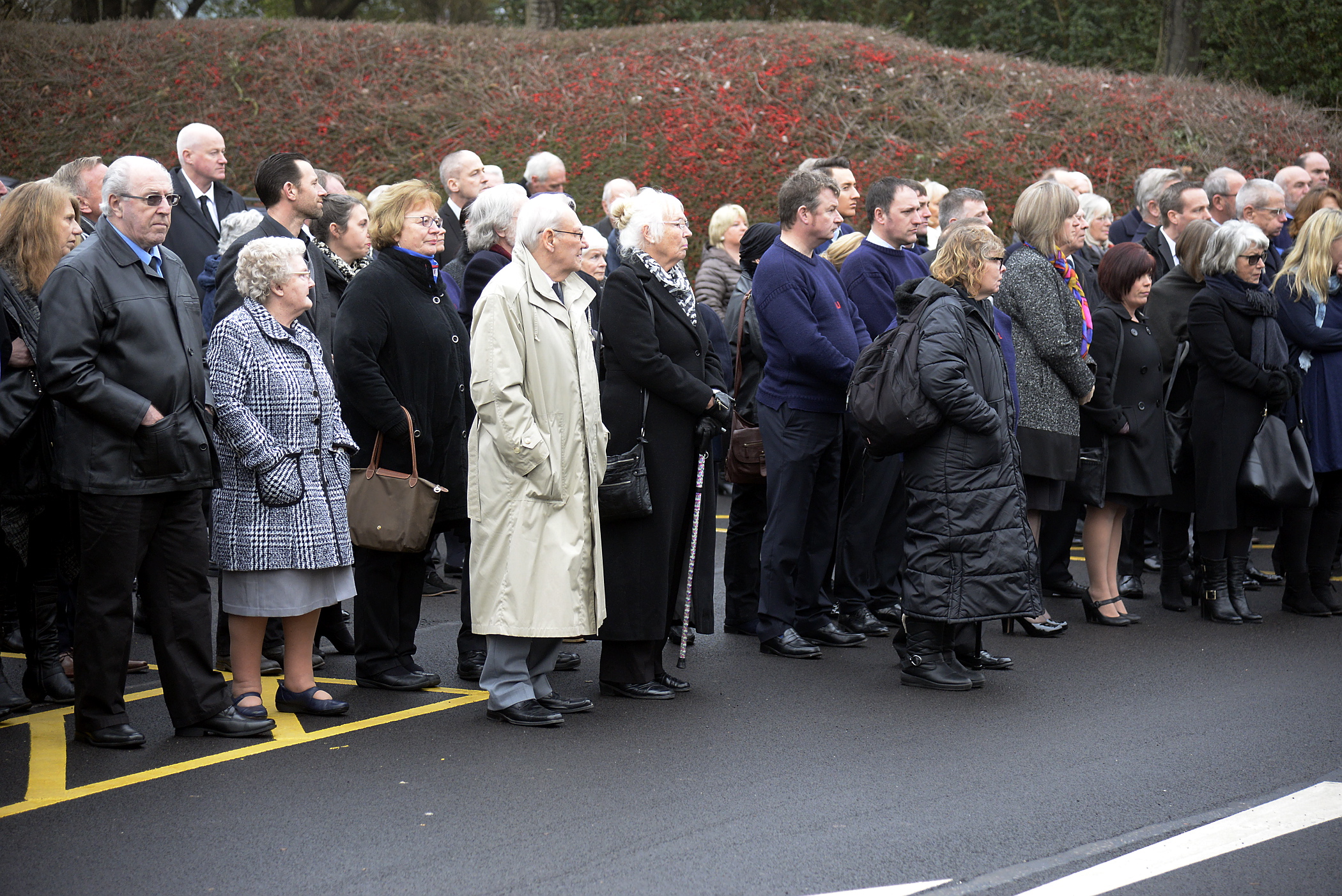 Mourners at the funeral of Diane Lamberton.