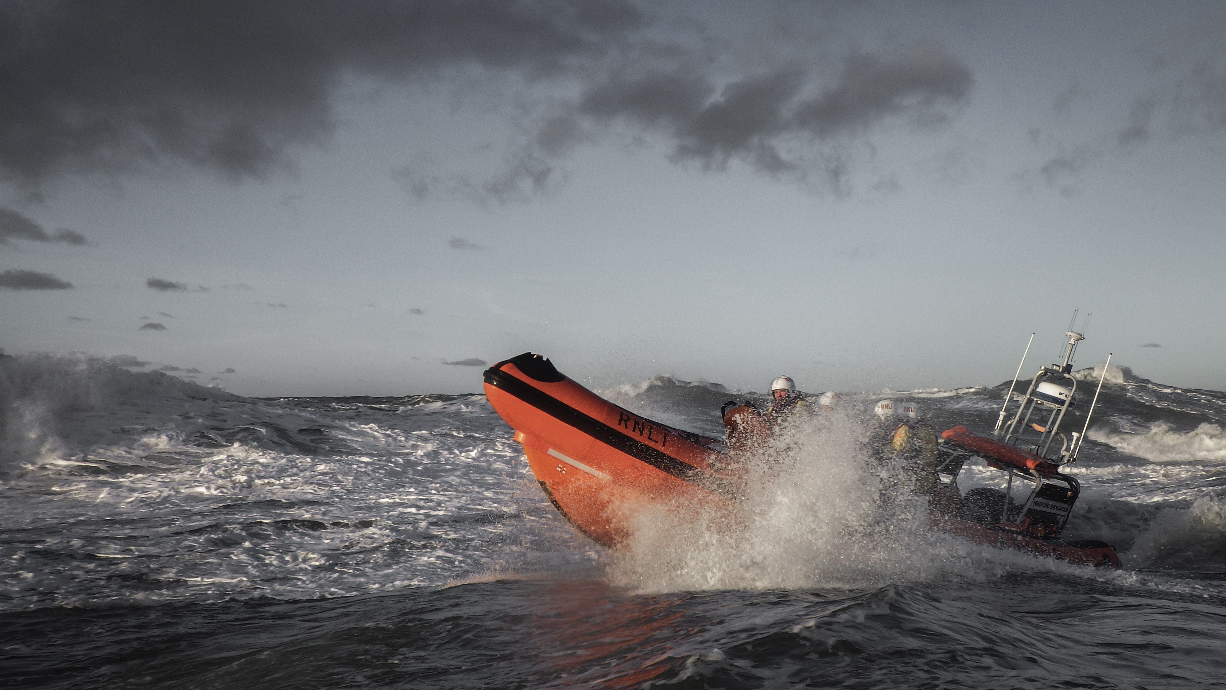 The attached picture shows Trearddur Bay RNLI's Atlantic 85 class lifeboat Hereford Endeavour.