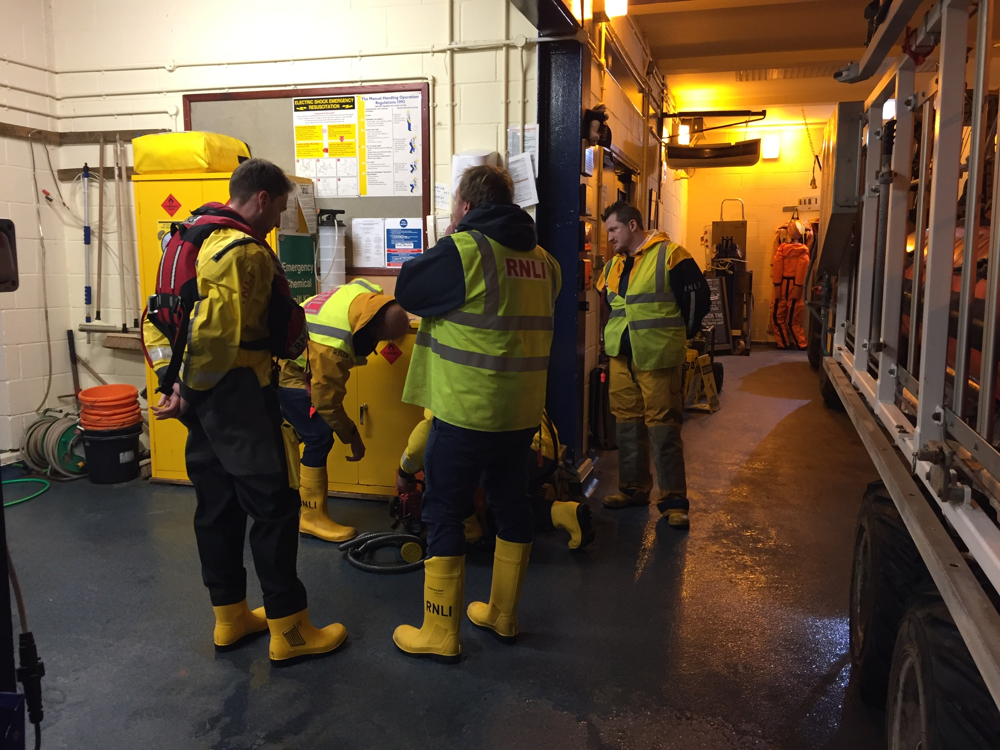 Salvage pump being prepared