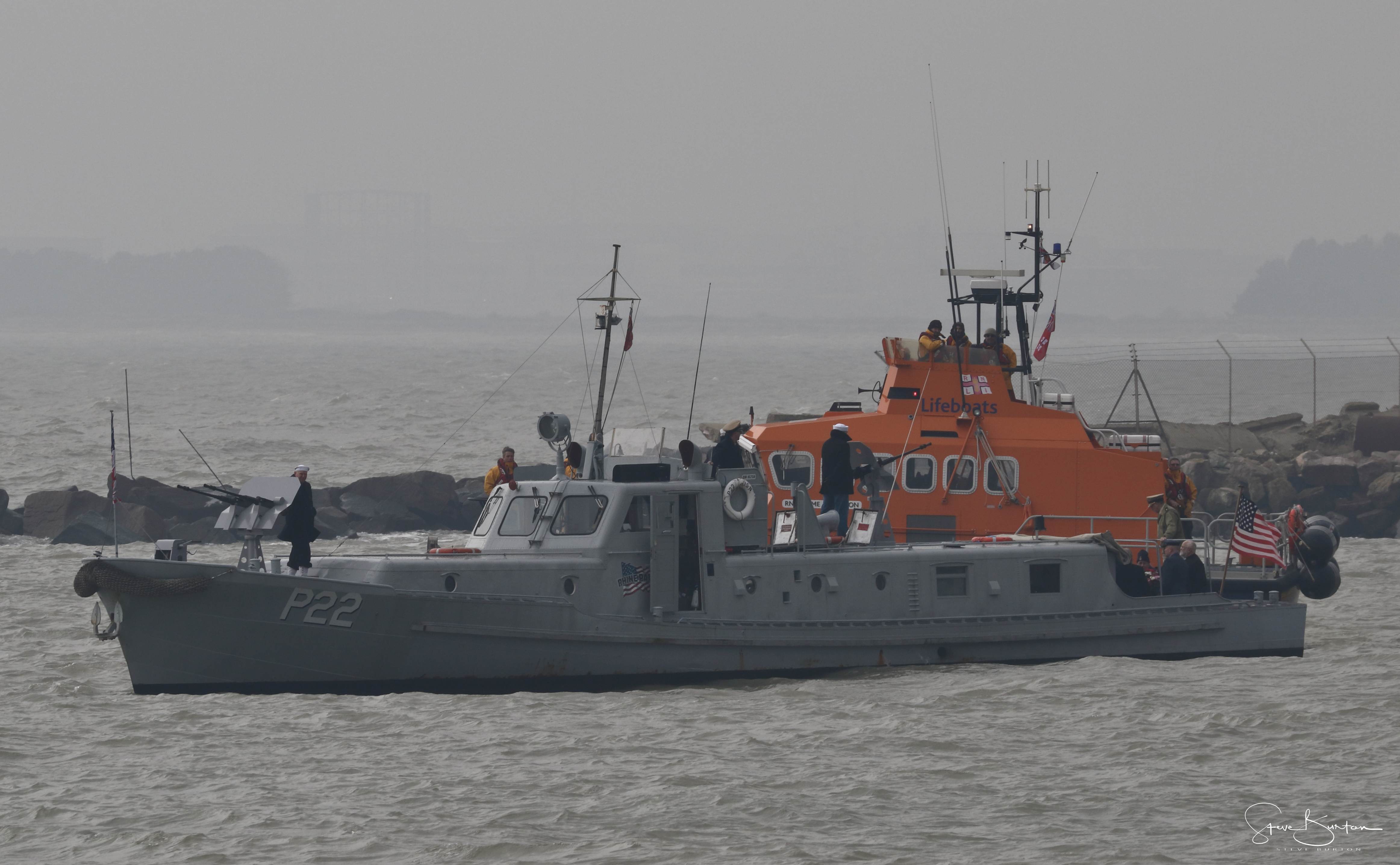 Ramsgate lifeboat and P22 at wreath laying