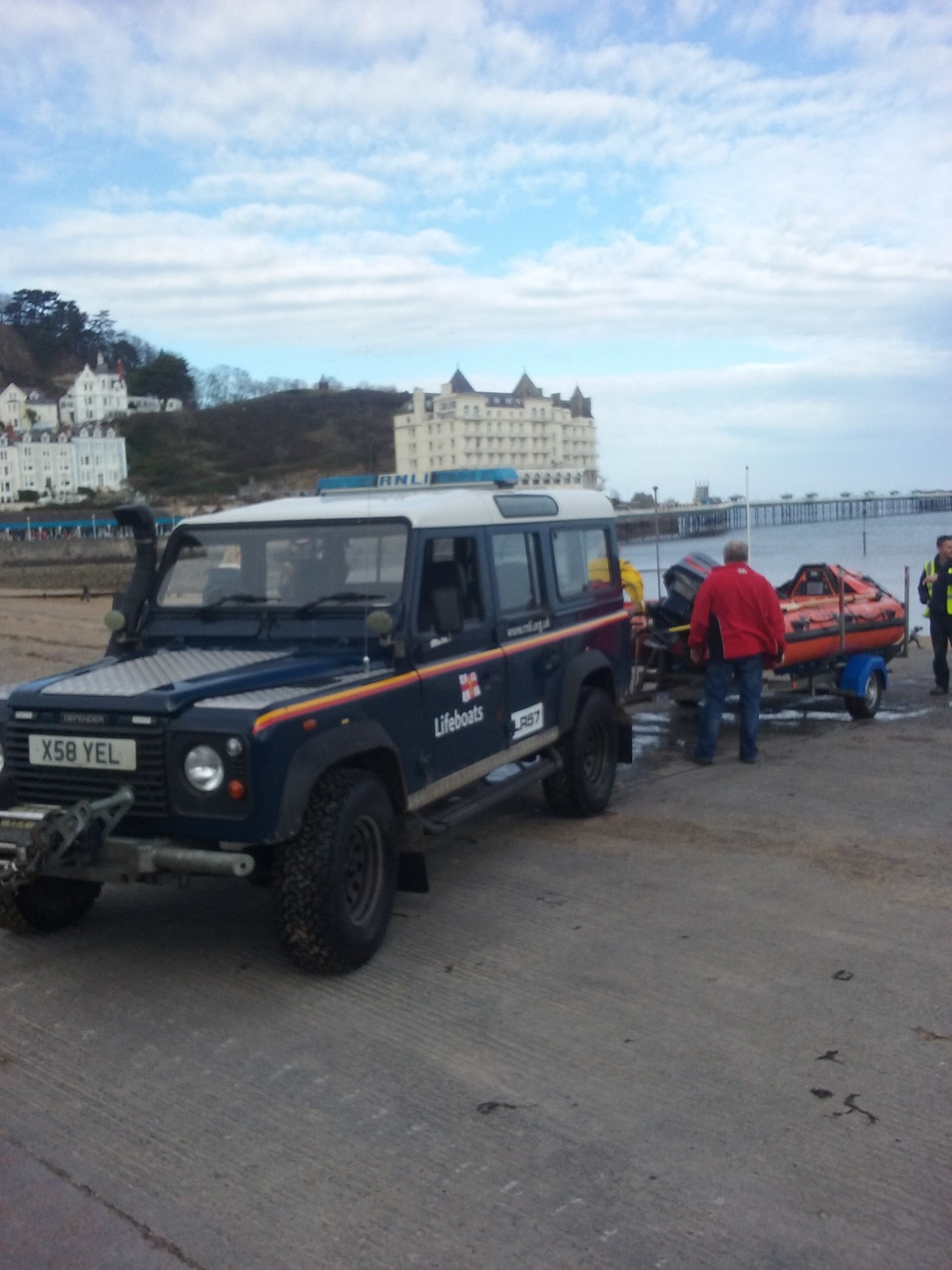Llandudno RNLI inshore lifeboat being launched