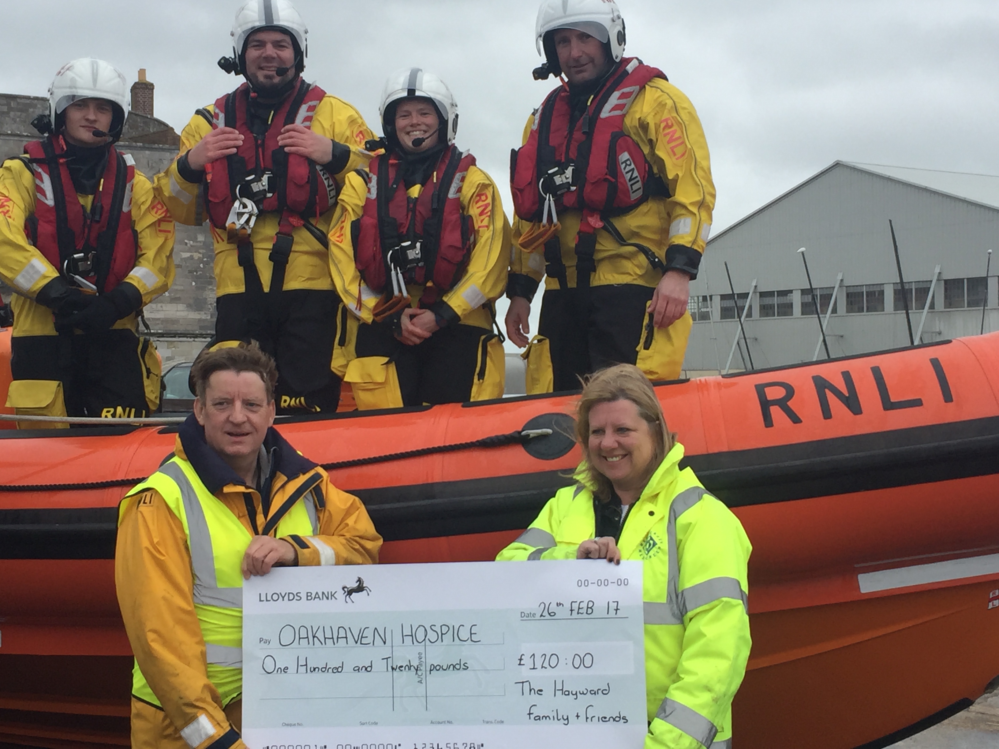 Donation of cheque from Michael Hayward