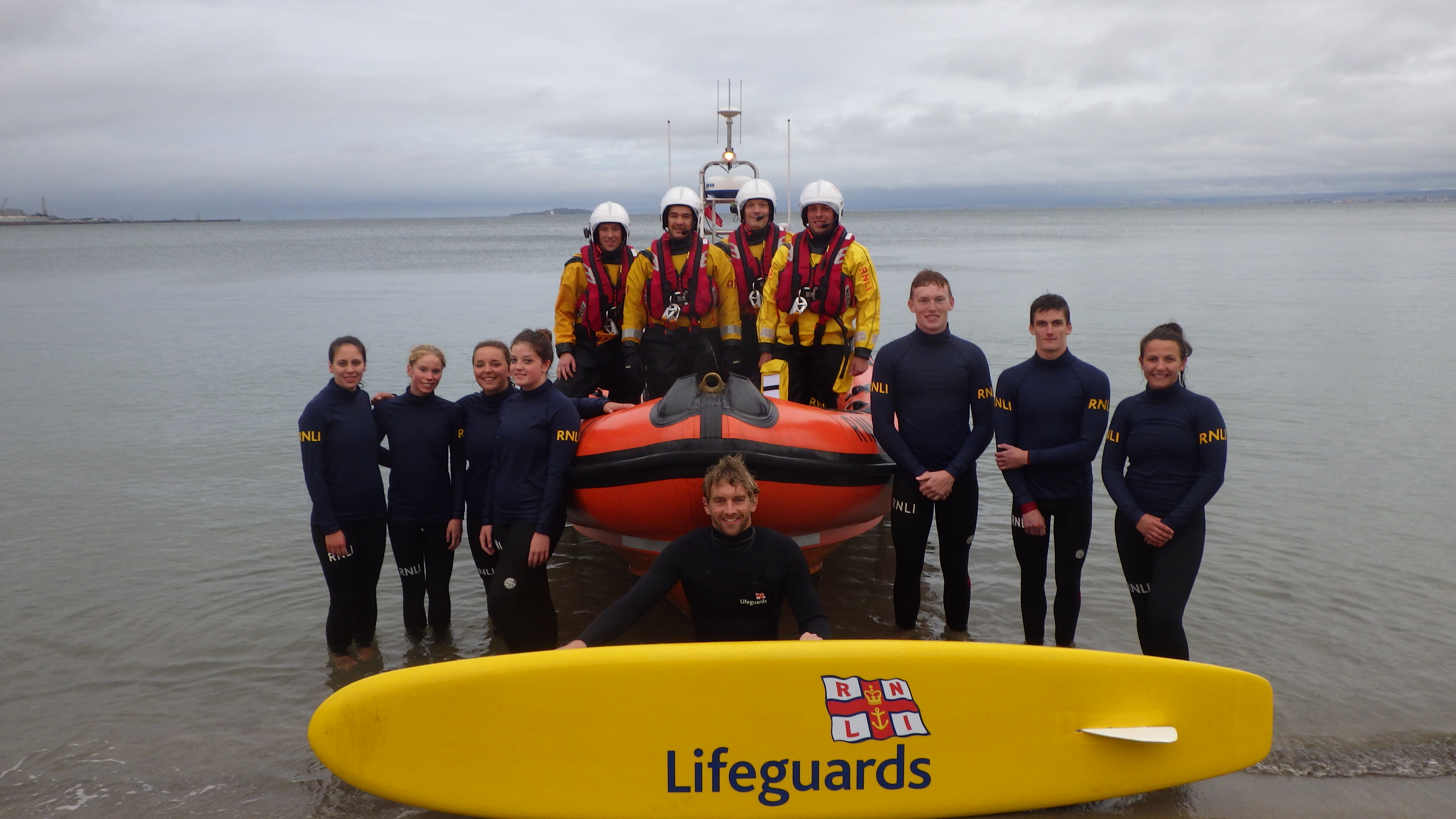 Exercise with RNLI beach Lifeguards at Aberdour Silver Sands