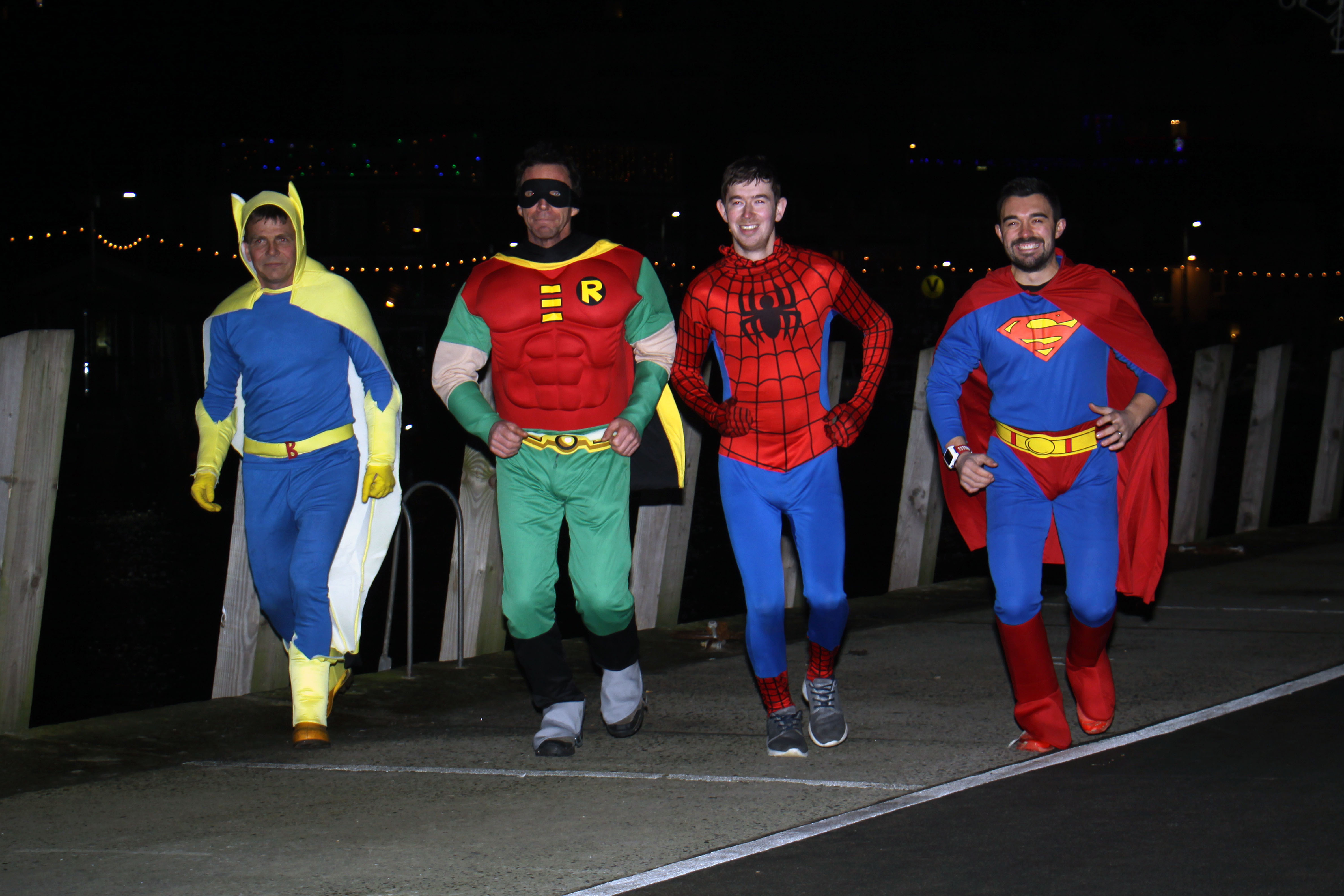 Looe RNLI crew 'superheroes' in their fancy dress, which they were wearing when they responded to a shout on New Year's Day