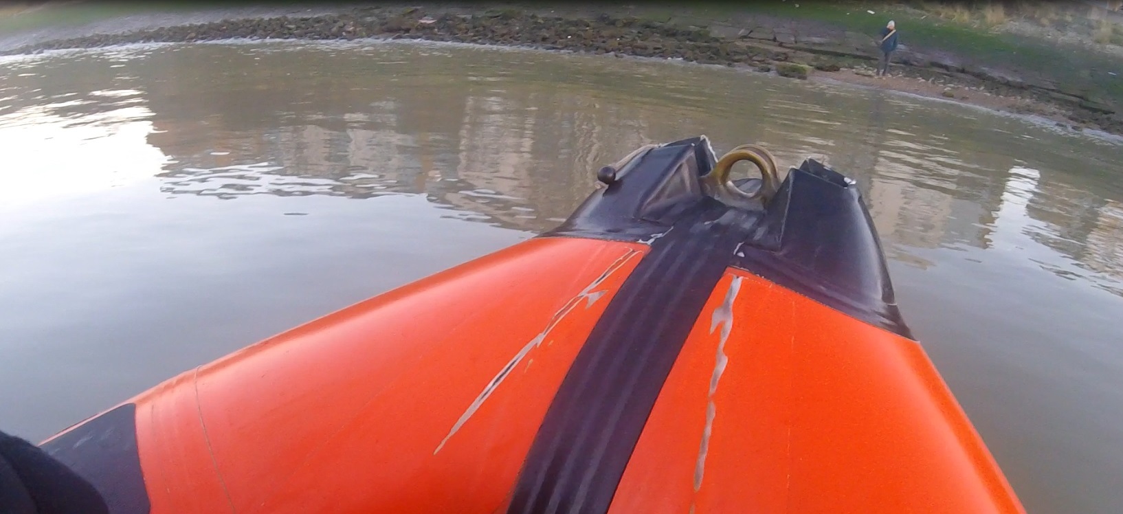 Person cut of by the tide in Gallions Reach