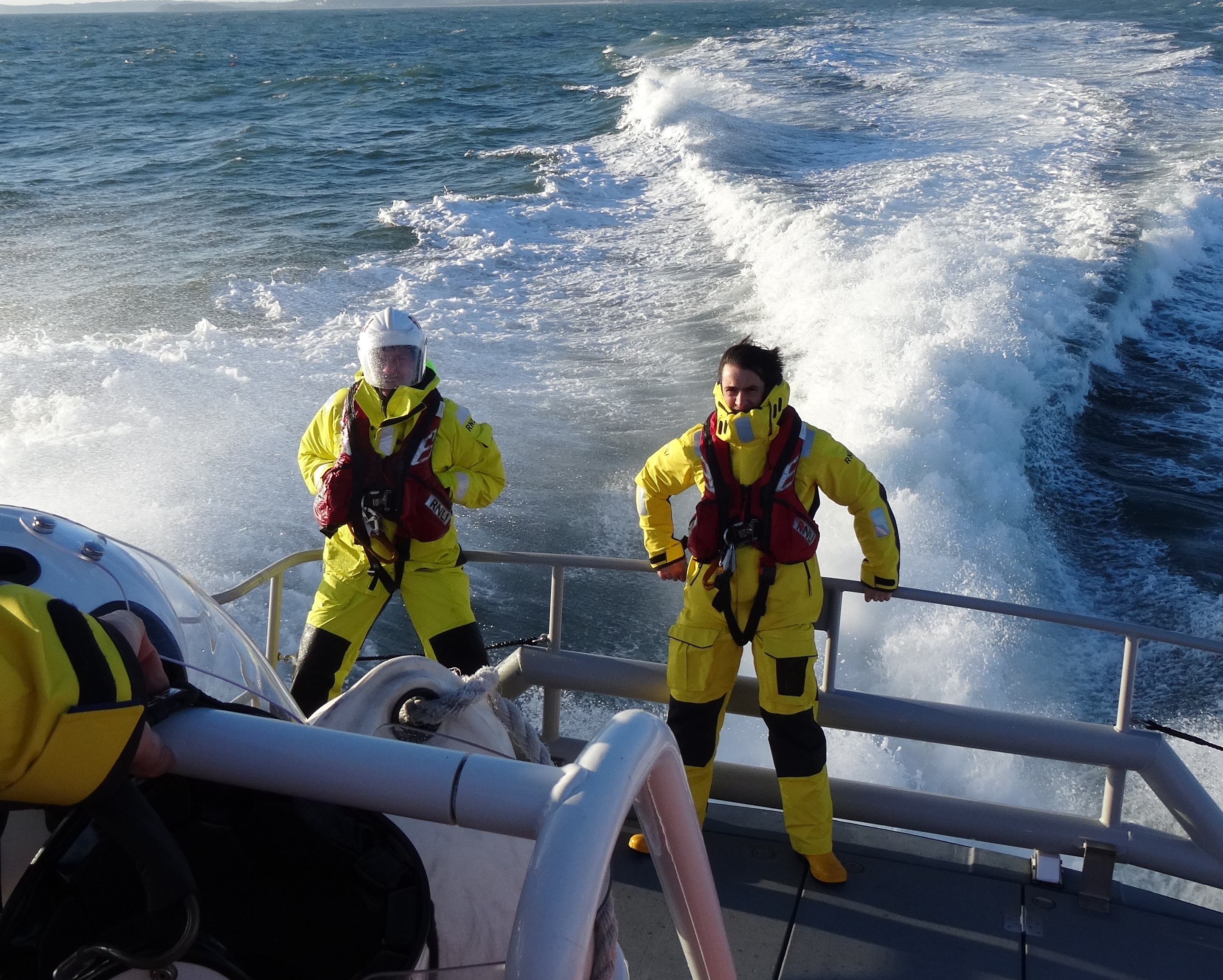 Tenby RNLI lifeboat crew during Wednesday's shout
