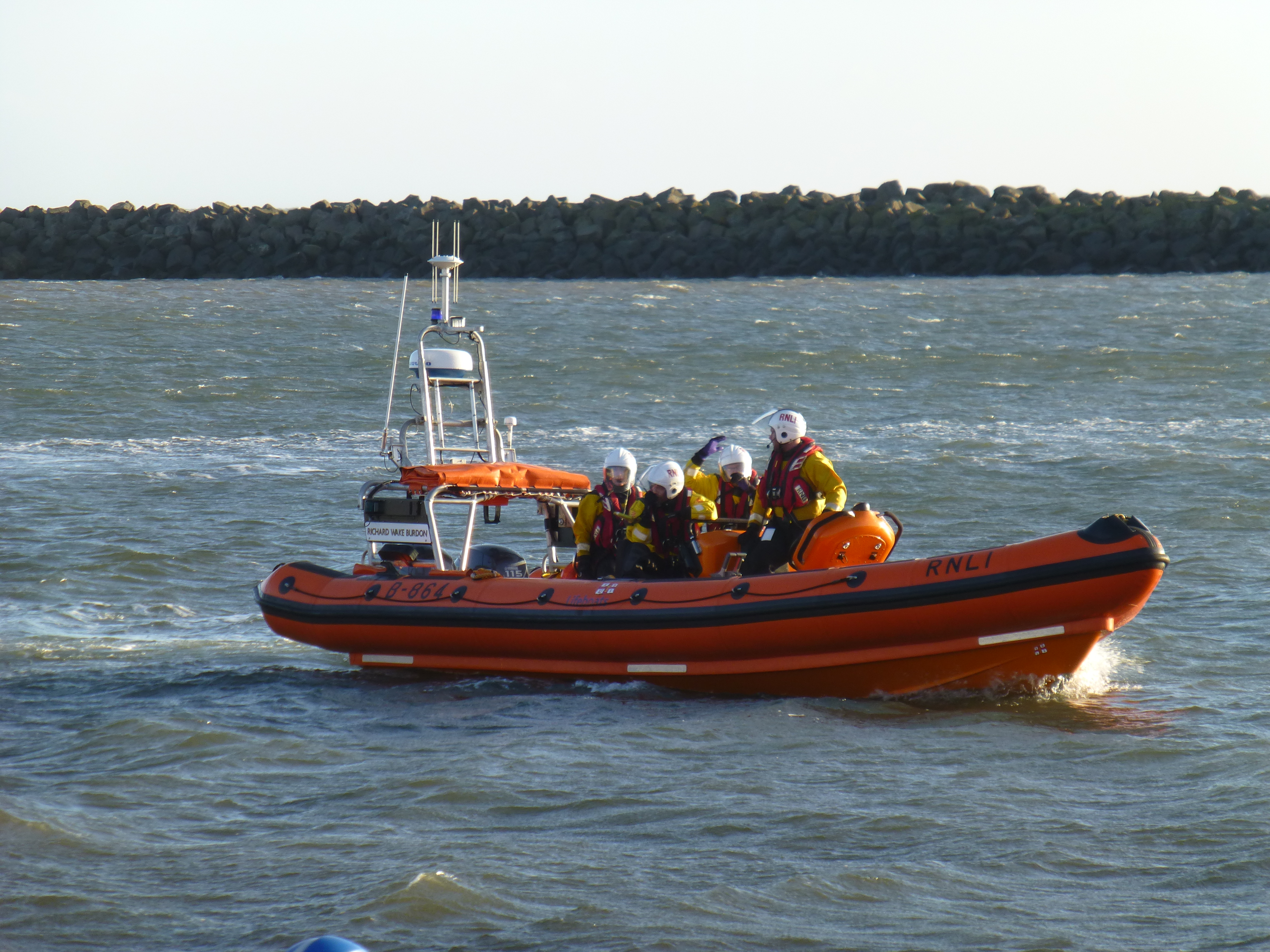 Newbiggin lifeboat at sea