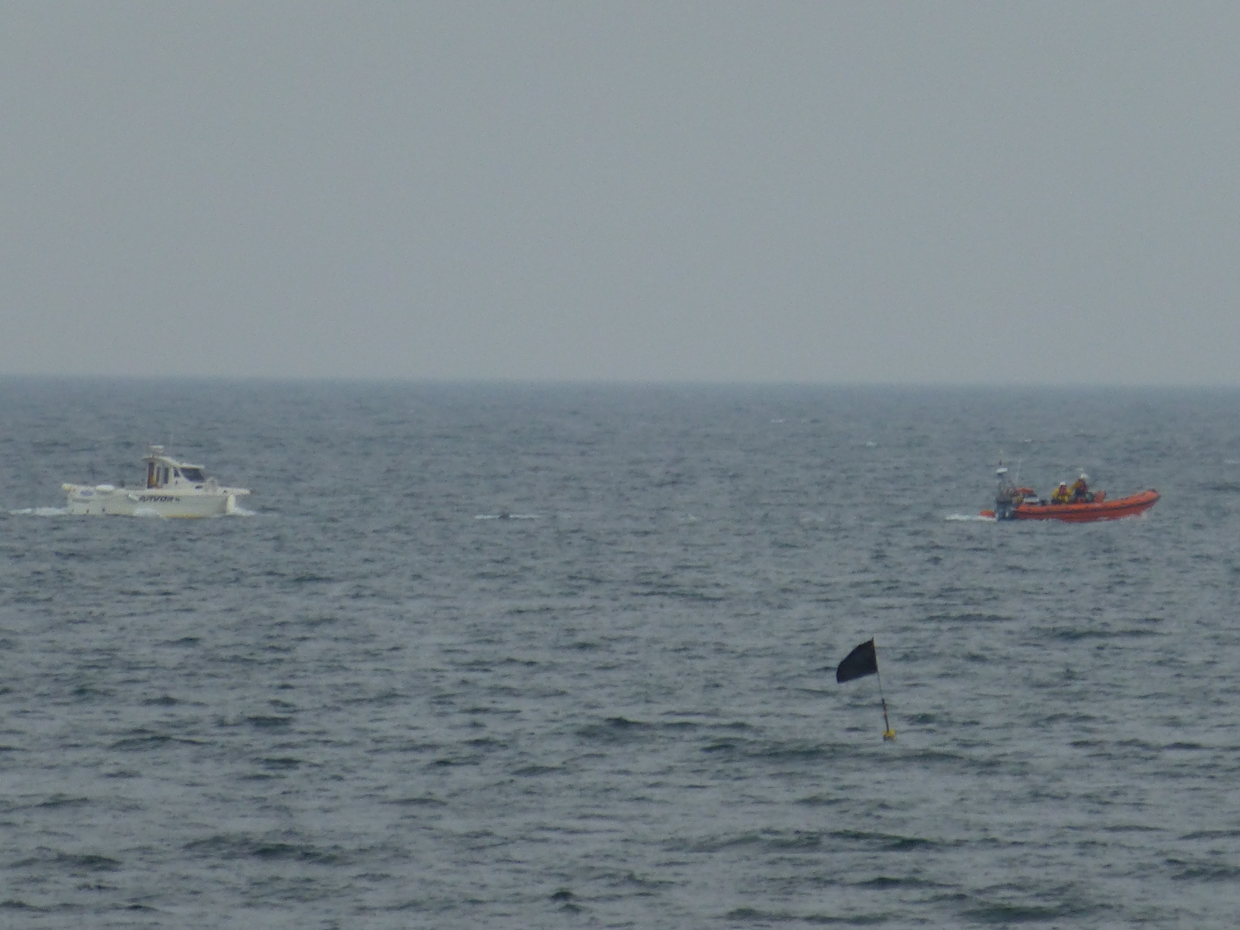Newbiggin lifeboat tows the fishing boat