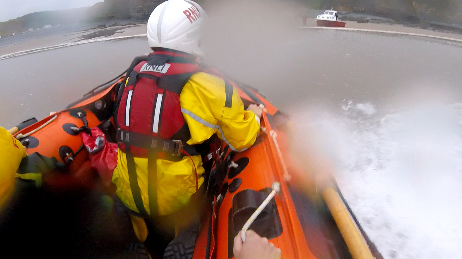 Crews see beached fishing boat