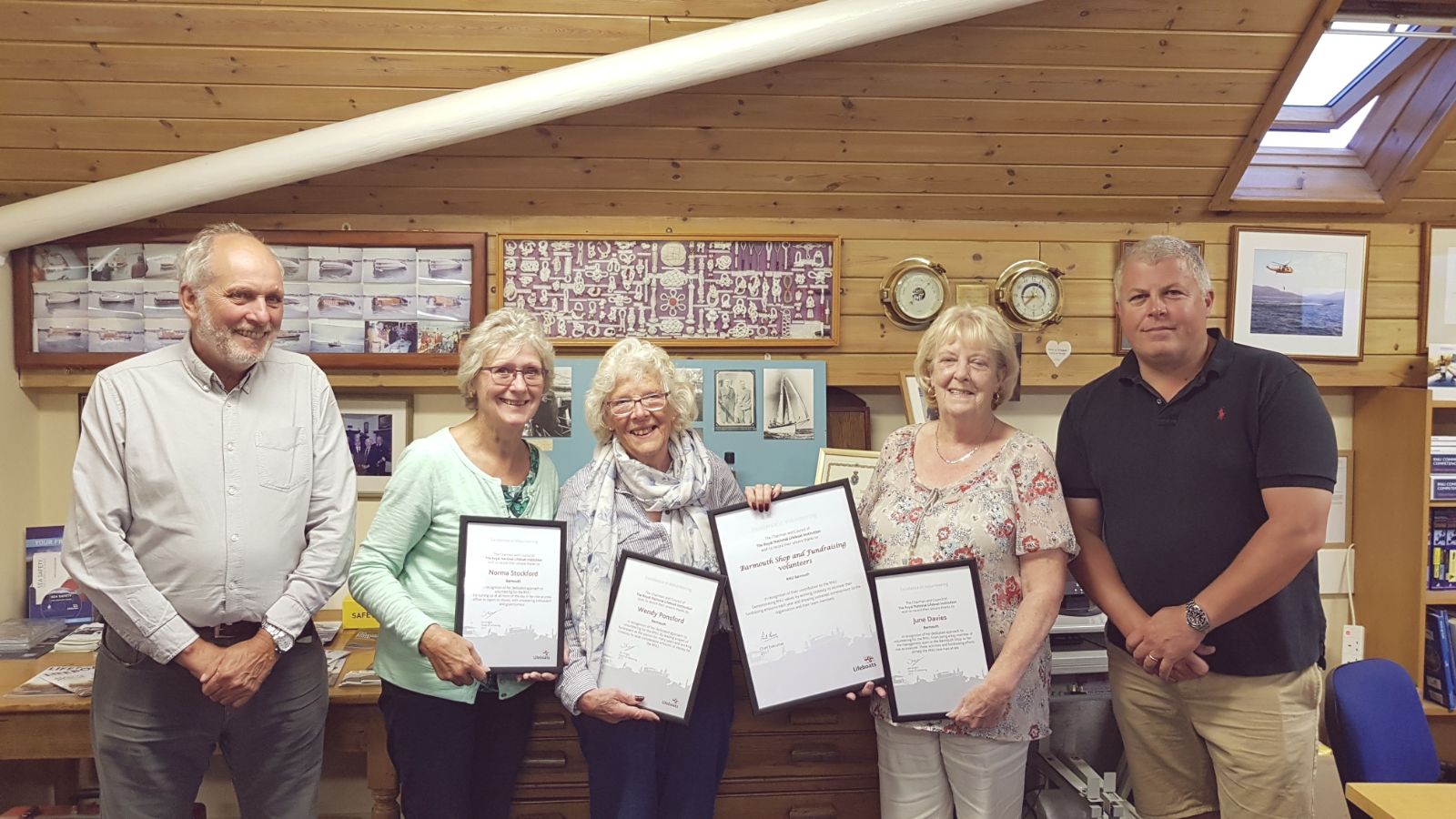 left to right): David Baily, Norma Stockford, Wendy Ponsford, June Davies, Pete Davies.