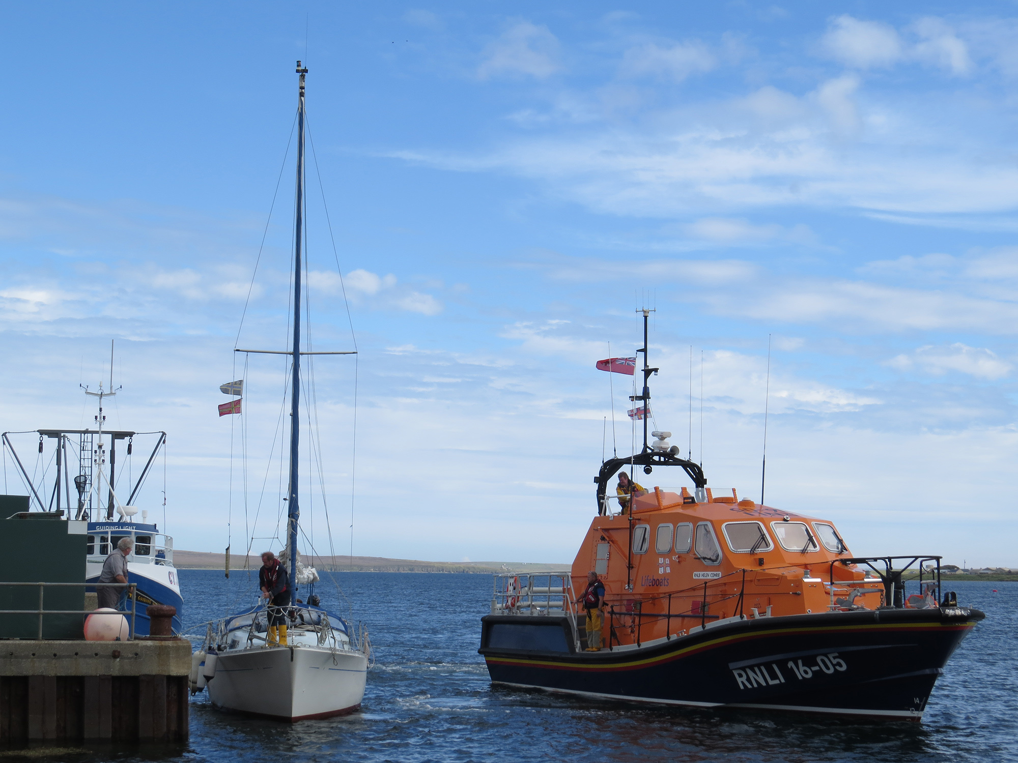 Rescued yacht brought safely to Longhope pier